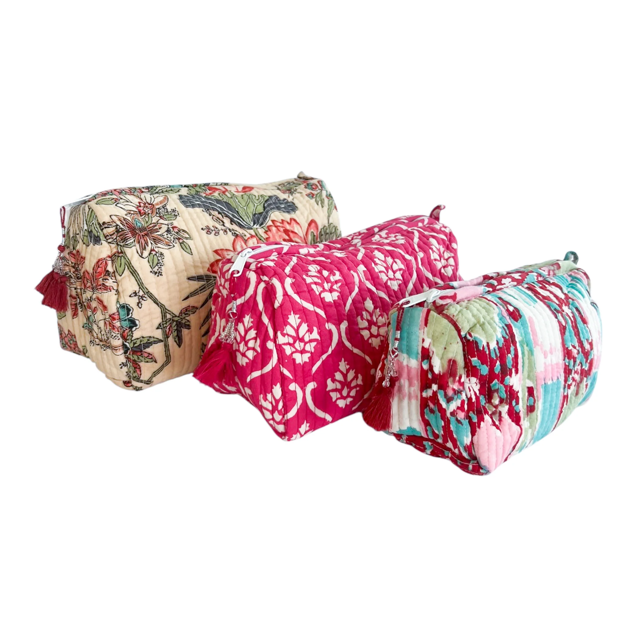 3 Piece Cosmetic Bag- Mixed Prints #1 - Image 4
