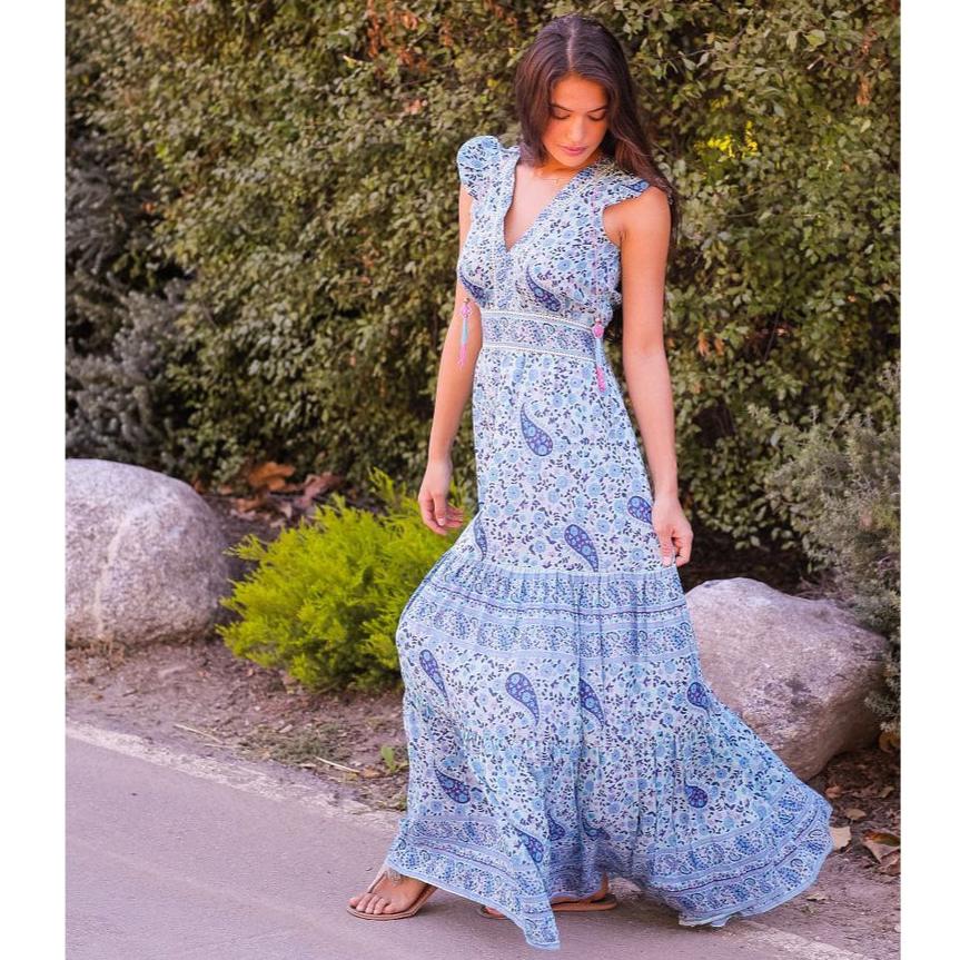 Annabelle Maxi Dress- Ocean print - Image 2