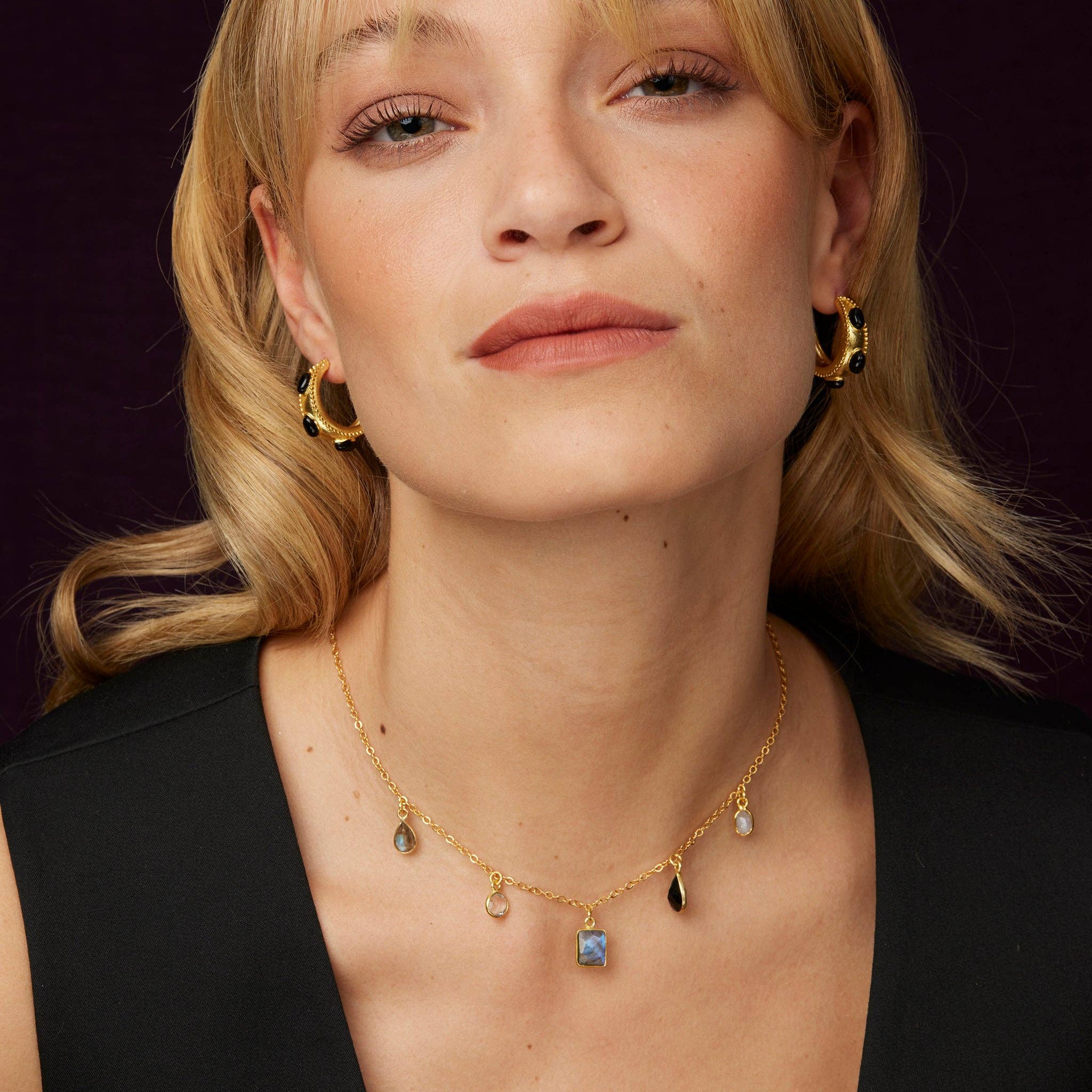 Aubrey Black & Grey Charm Necklace - Image 5