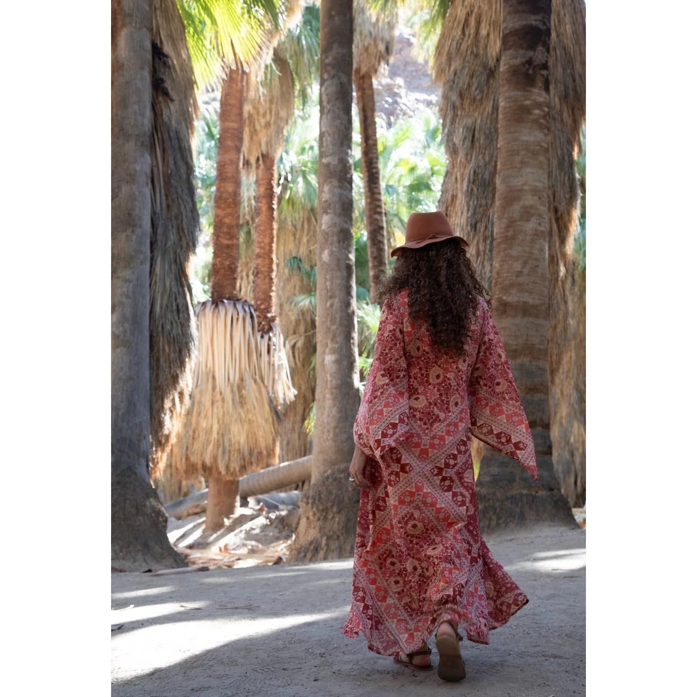 Audrey Printed Maxi Dress Butterfly Sleeves Red - Image 2