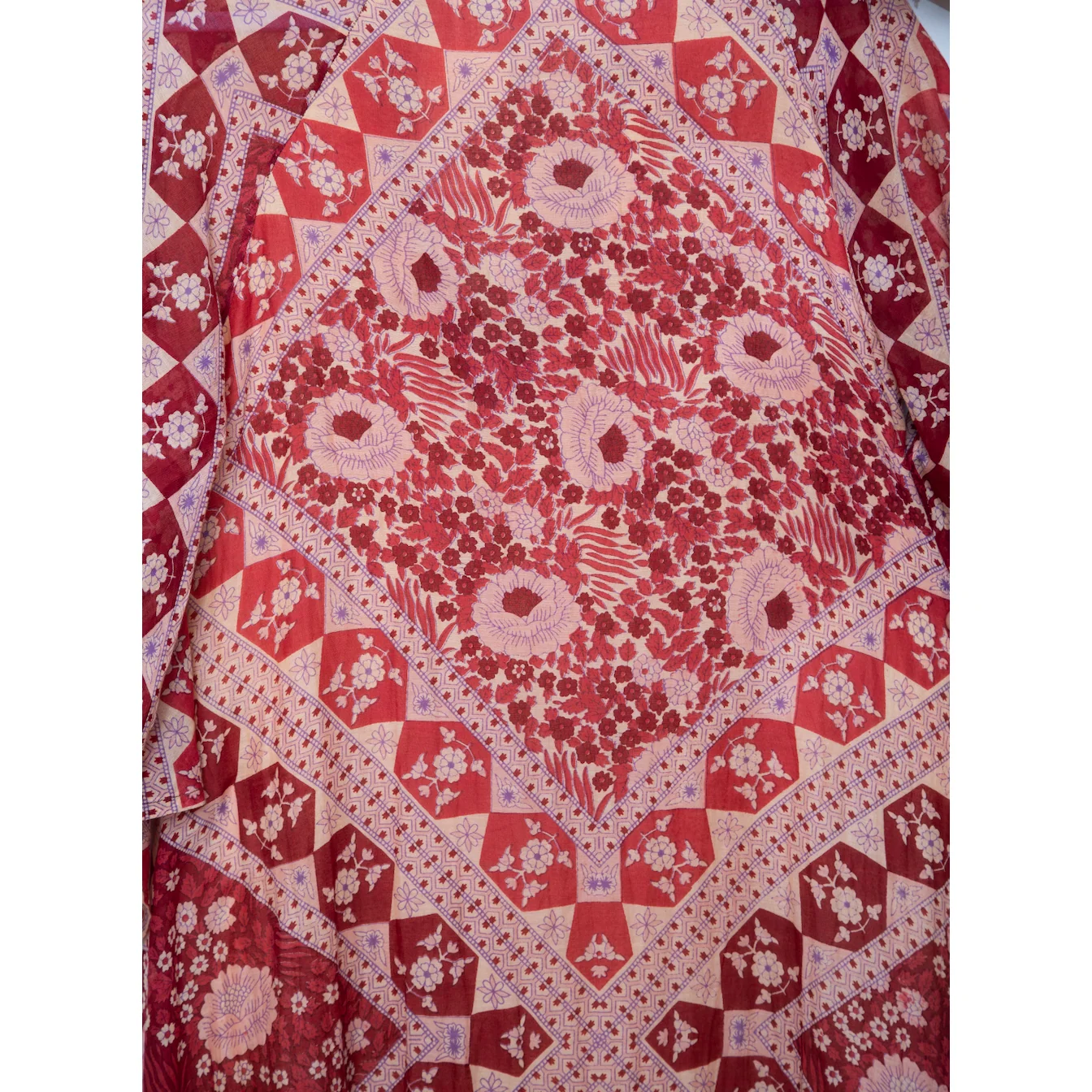 Audrey Printed Maxi Dress Butterfly Sleeves Red - Image 9