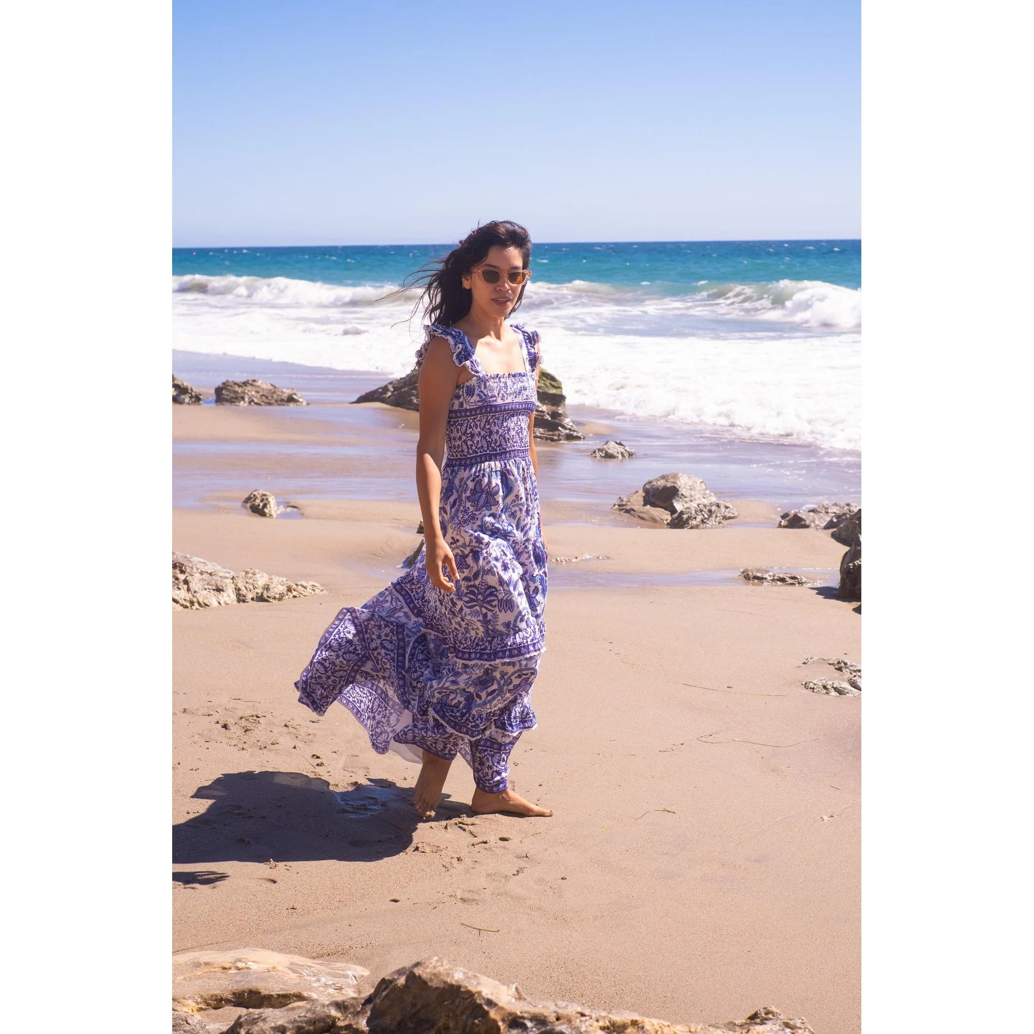 Christine Maxi Dress- Navy Print - Image 13