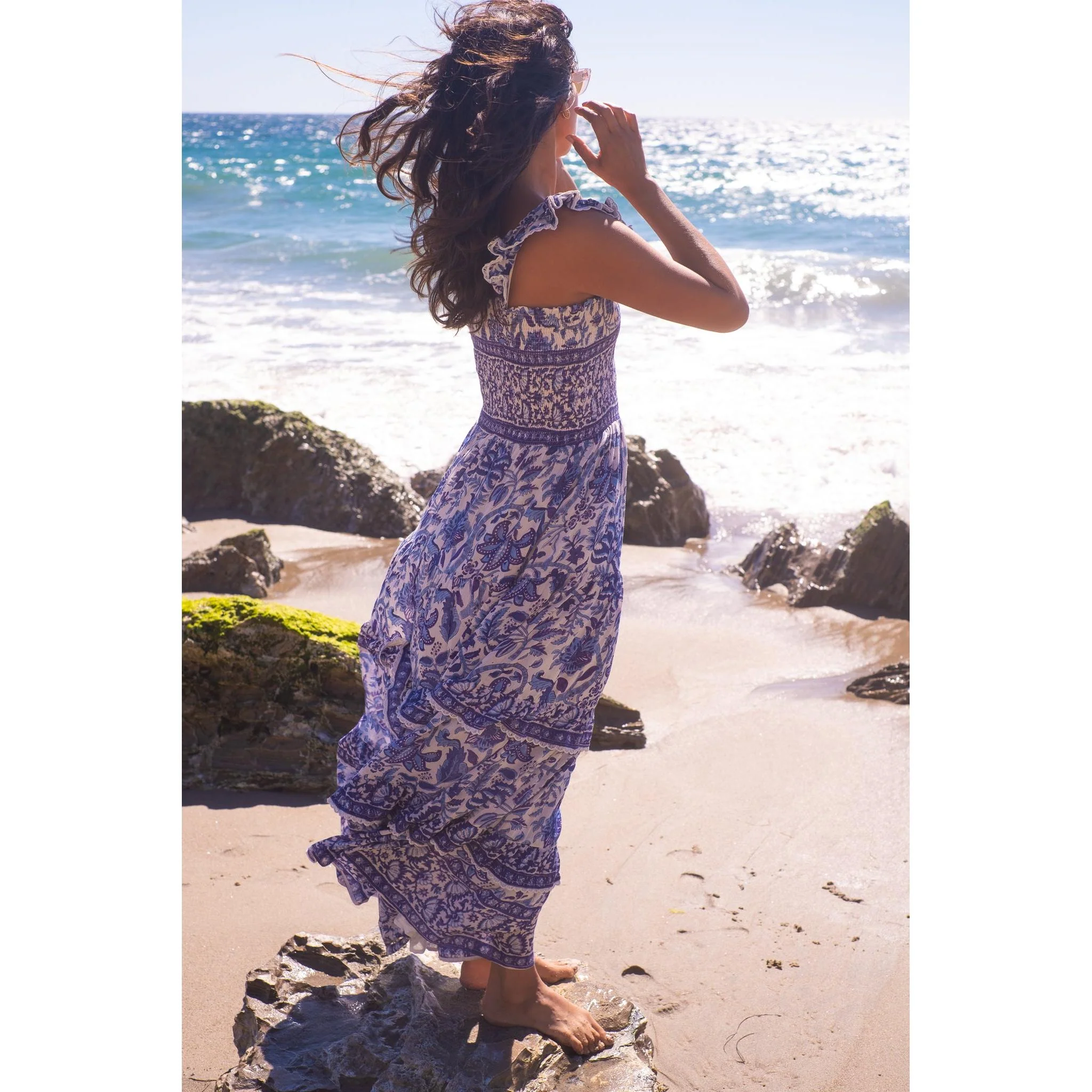 Christine Maxi Dress- Navy Print - Image 2