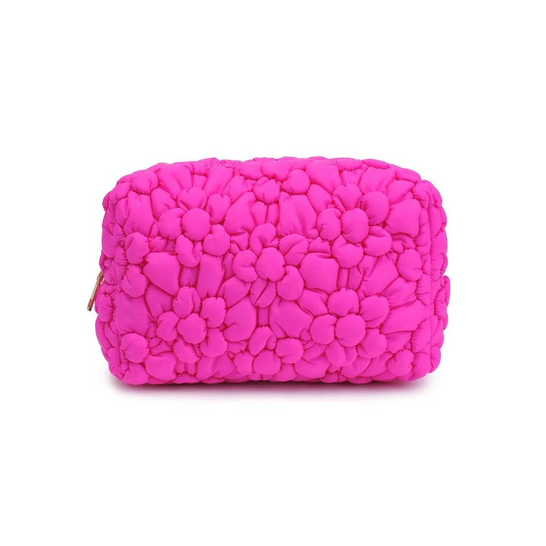 Flora Pop Nylon Cosmetic & Travel Organizer Pouch: Fuchsia - Image 4
