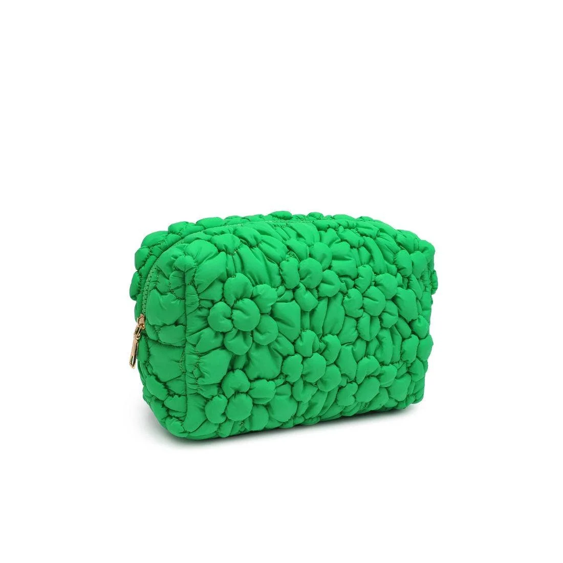 Flora Pop Nylon Cosmetic & Travel Organizer Pouch: Kelly Green - Image 3