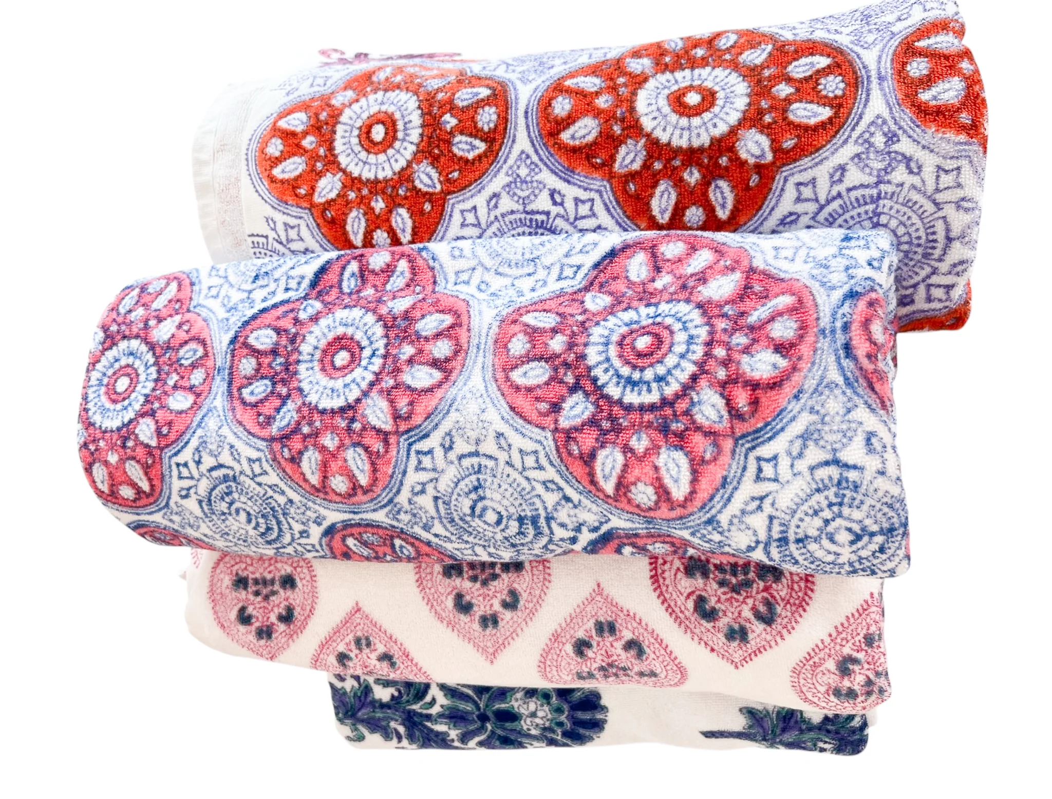 Pink Blue Motif Towel - Image 3