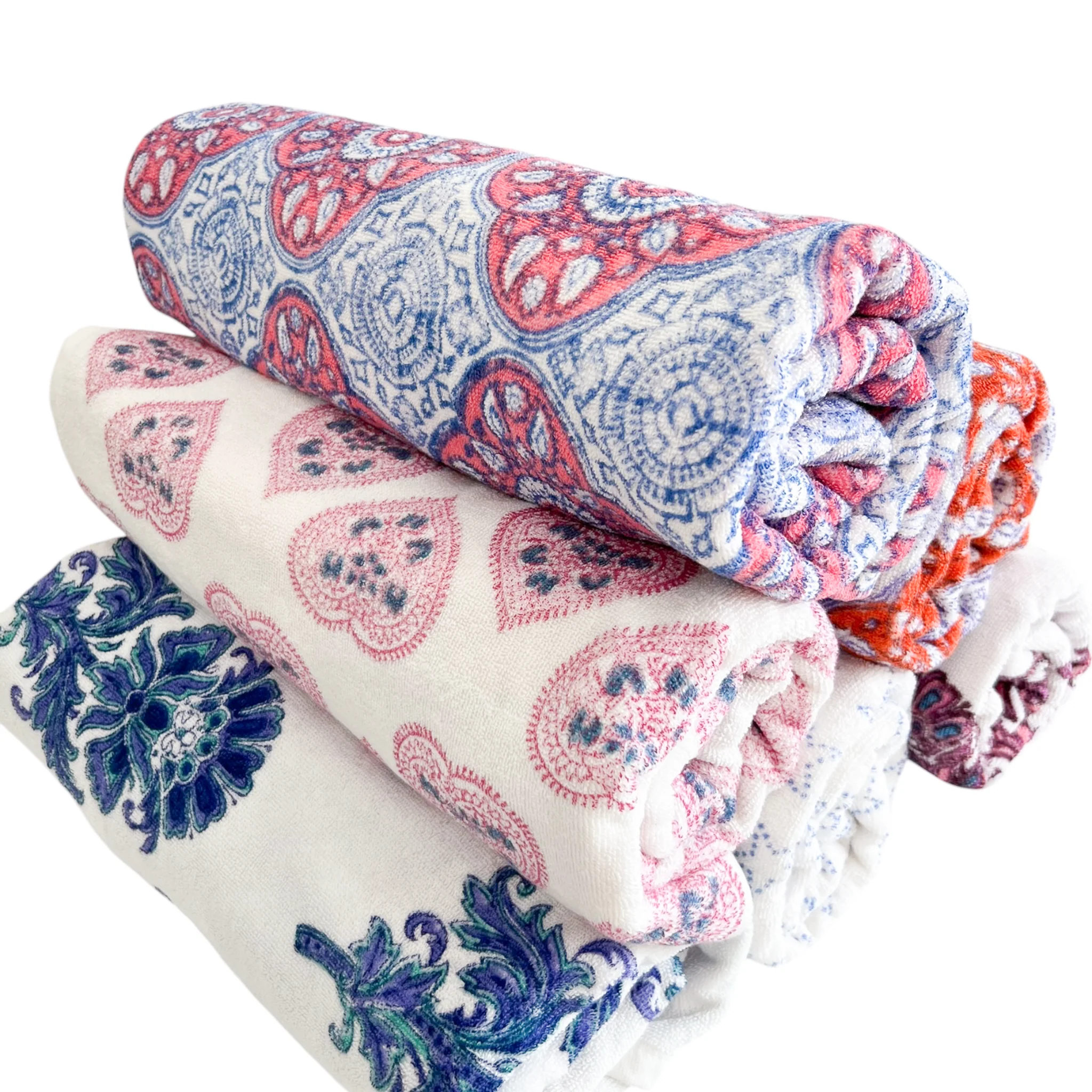 Pink Blue Motif Towel - Image 9