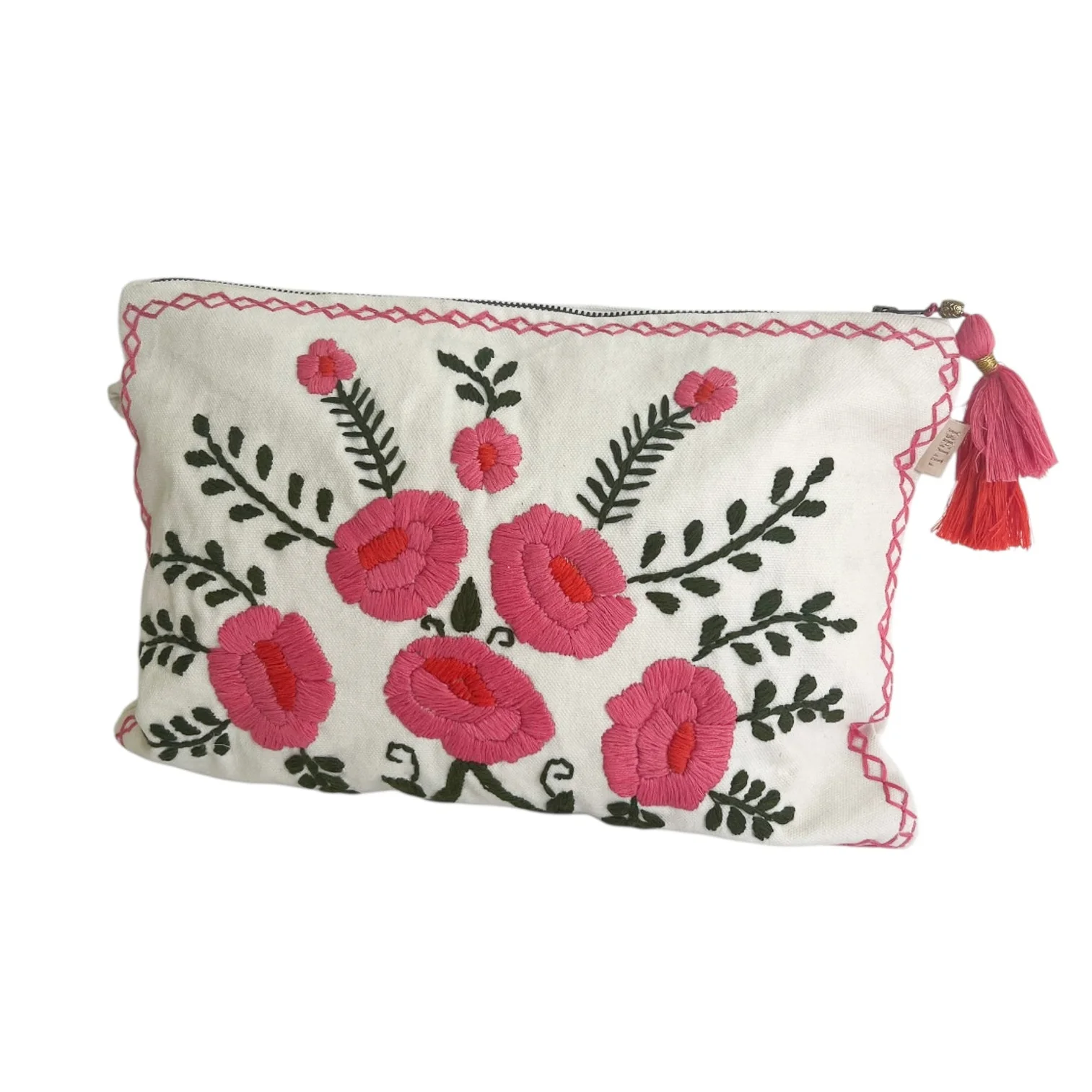 Flower Embroidered Pouch - Image 8