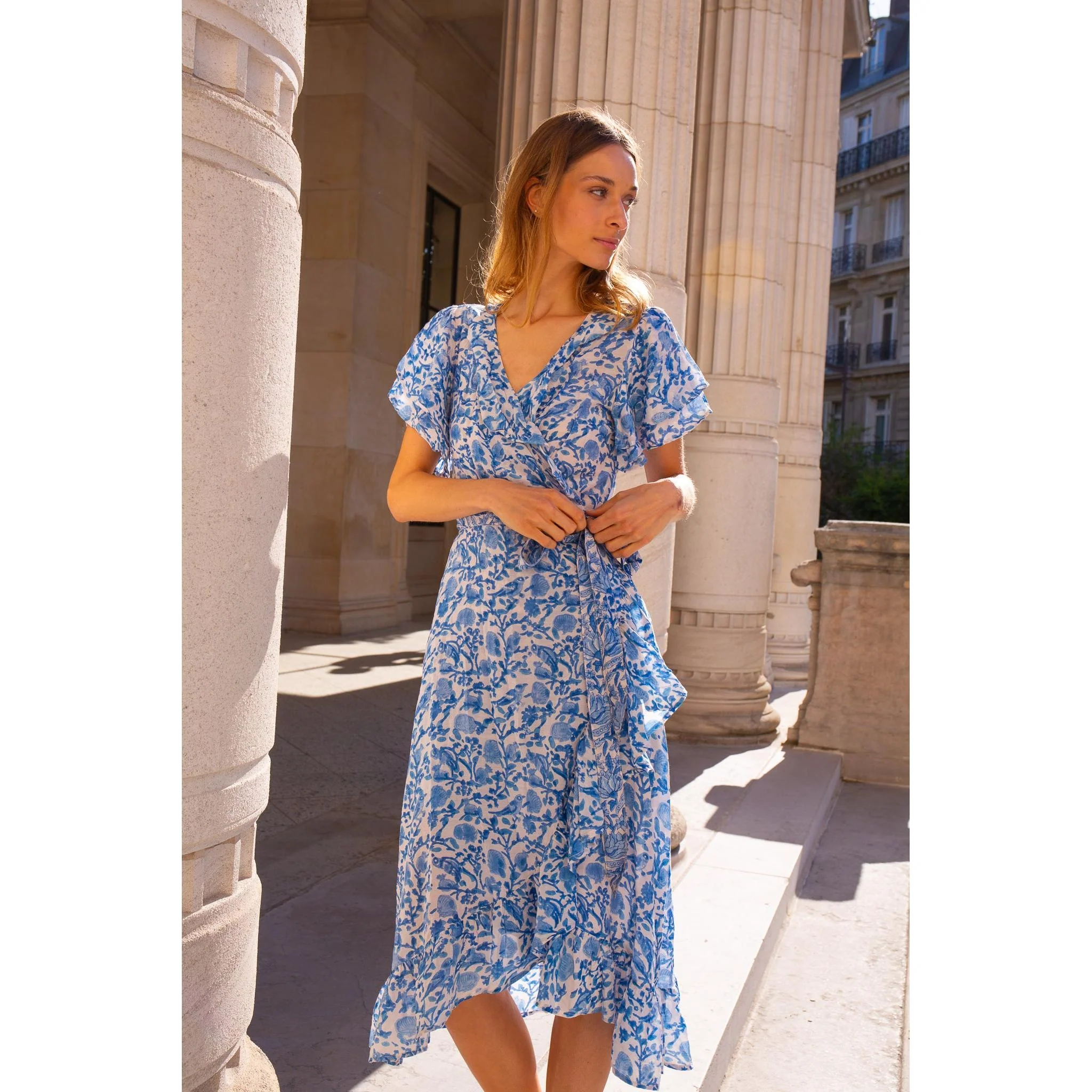 Frilly Midi Wrap Dress - Image 9