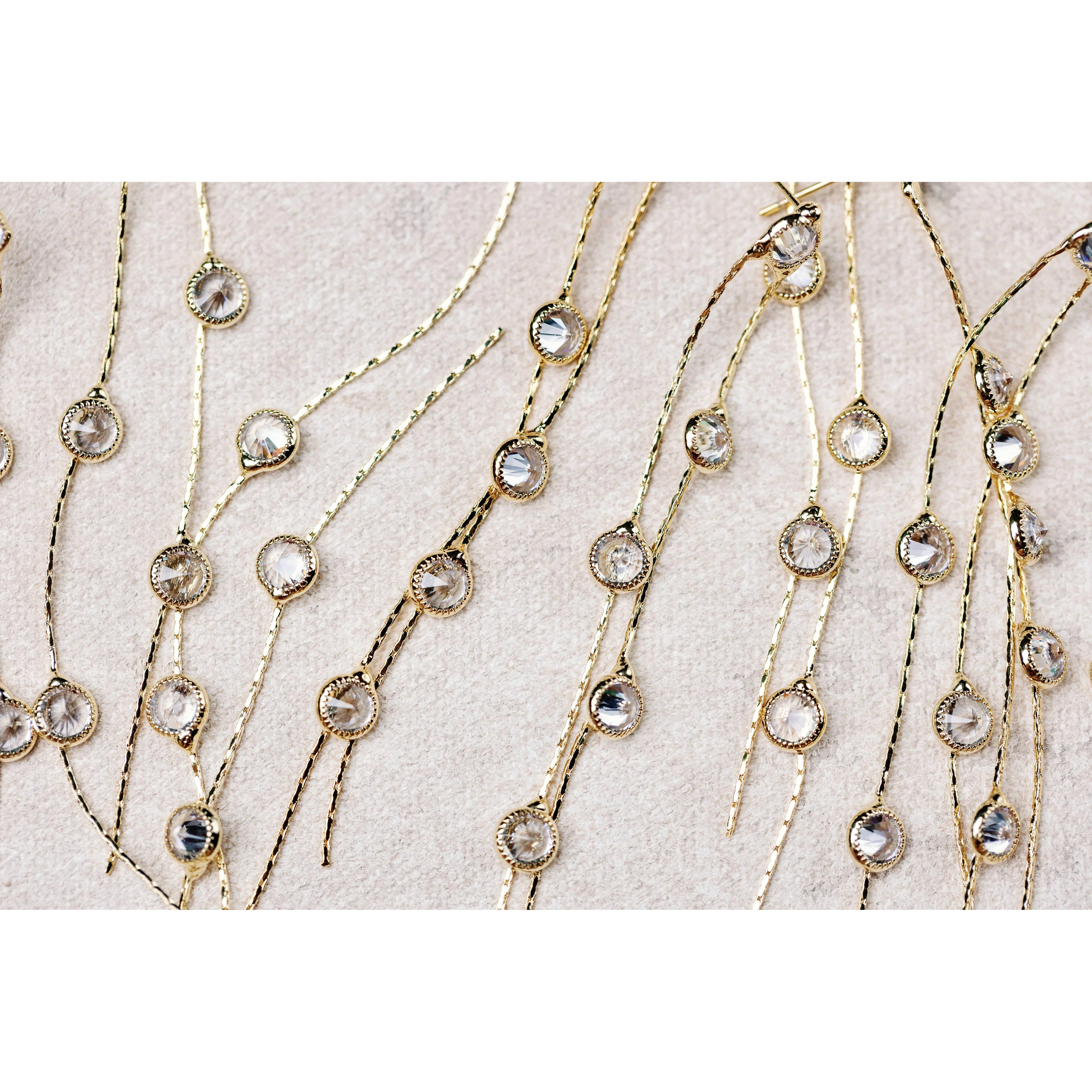 Gold and Crystal Minimalist Duster Drops - Image 2
