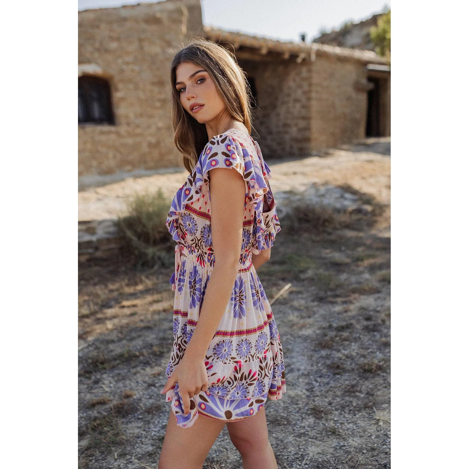 GRASSE BLUE SHORT DRESS - Image 3