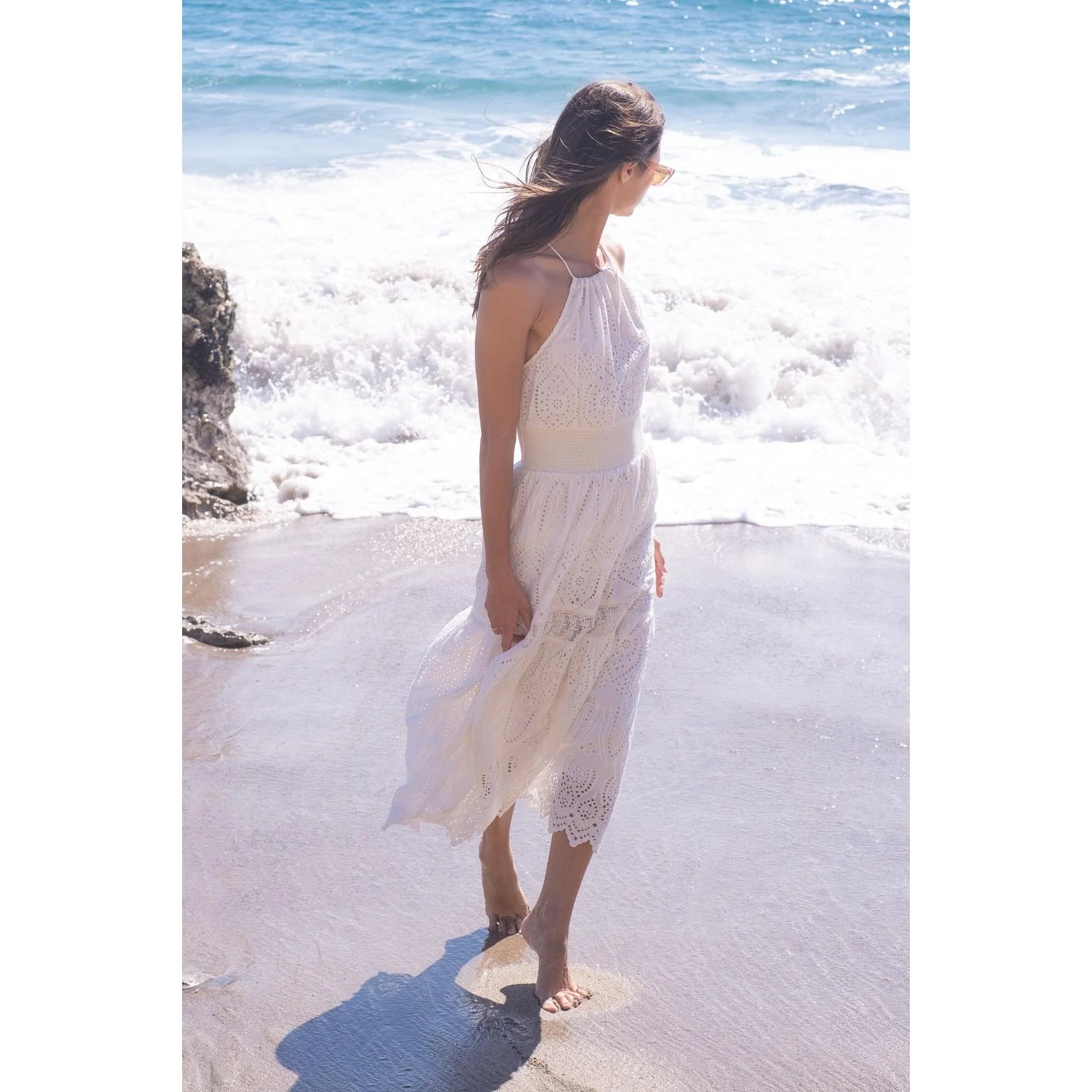 Kelly Midi Dress - White Eyelet
