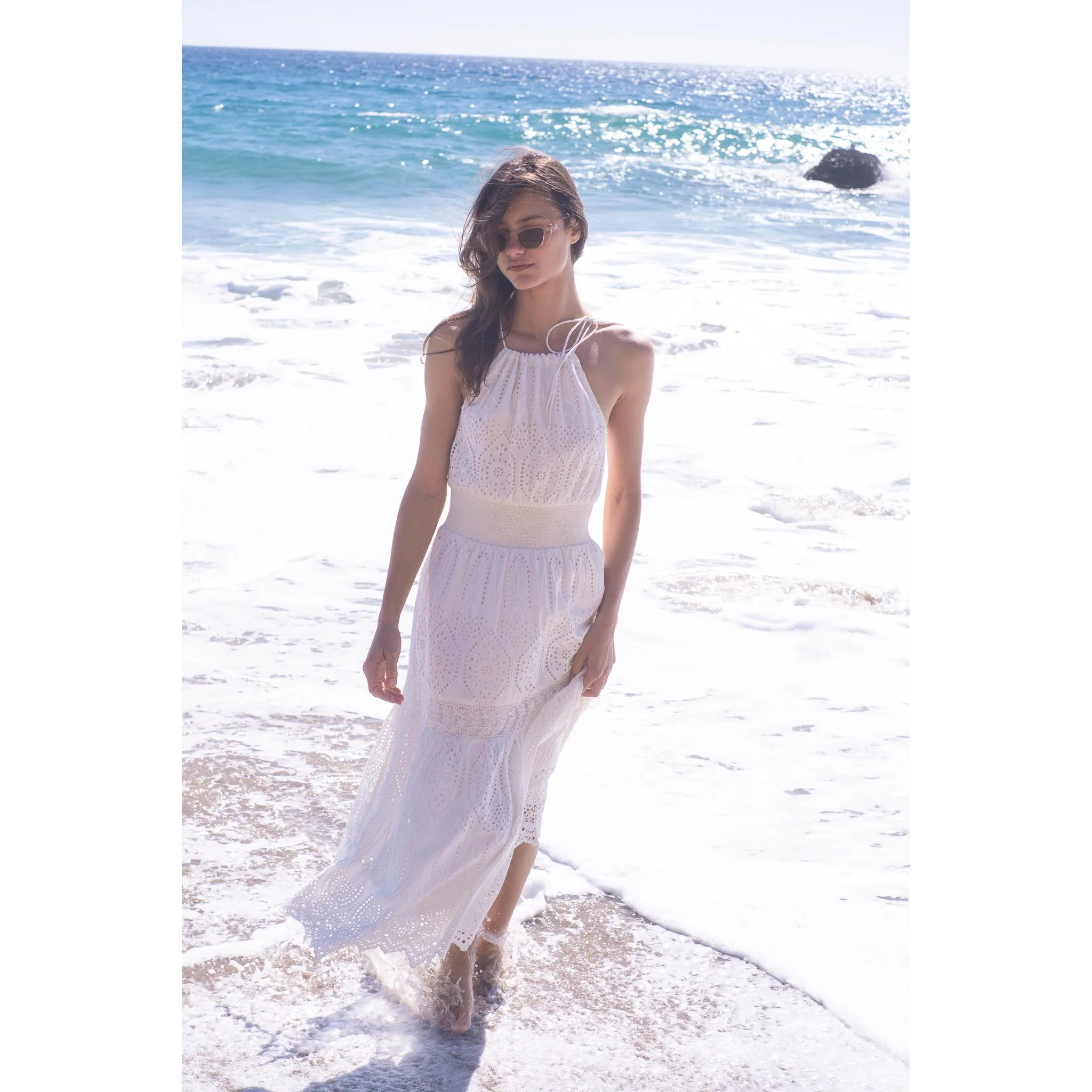Kelly Midi Dress - White Eyelet - Image 4