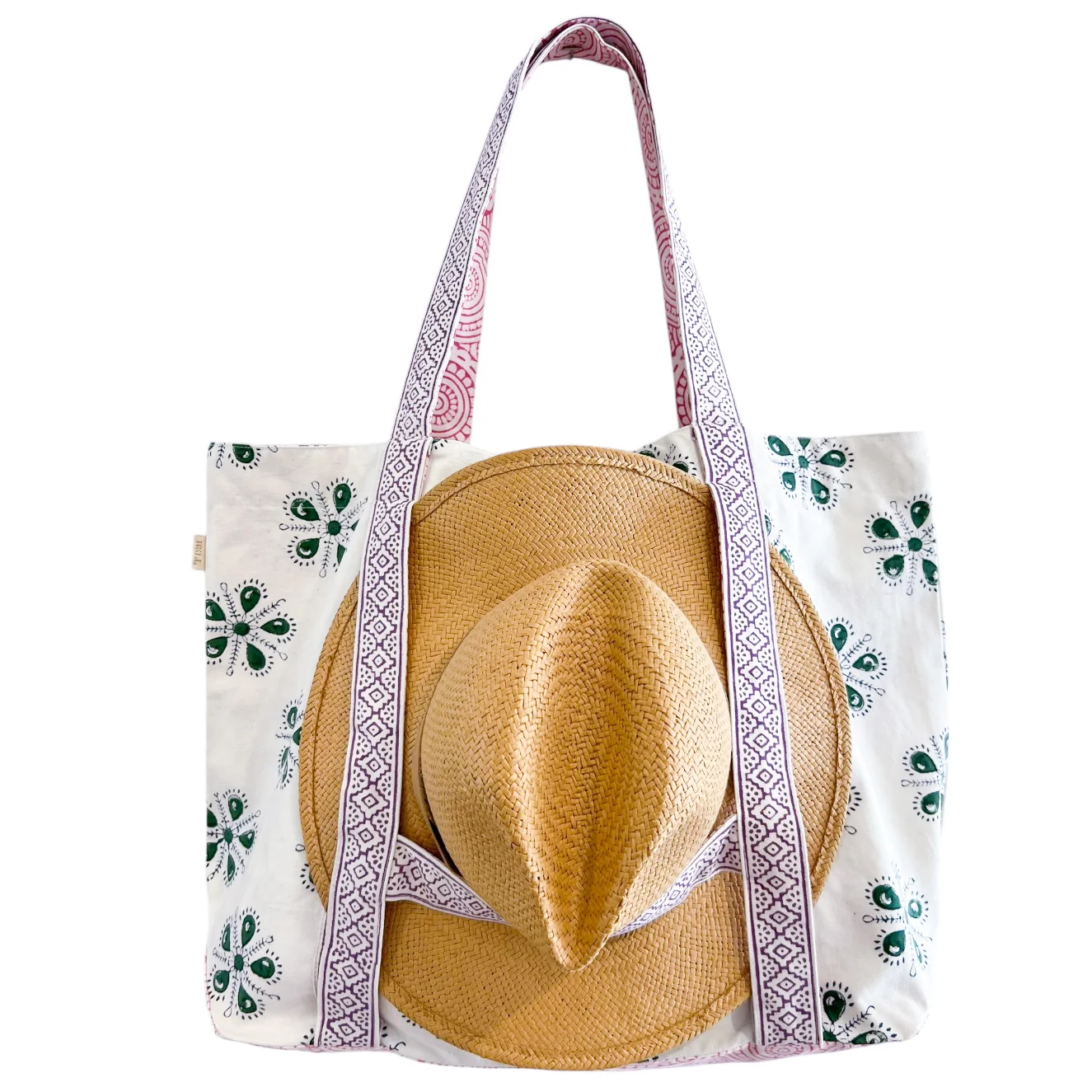 Large Beach Bag with Hat Holder