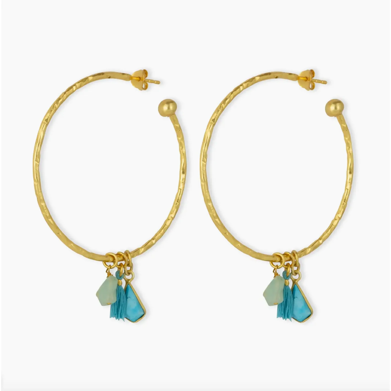 Large Nicky Hoops Turquoise