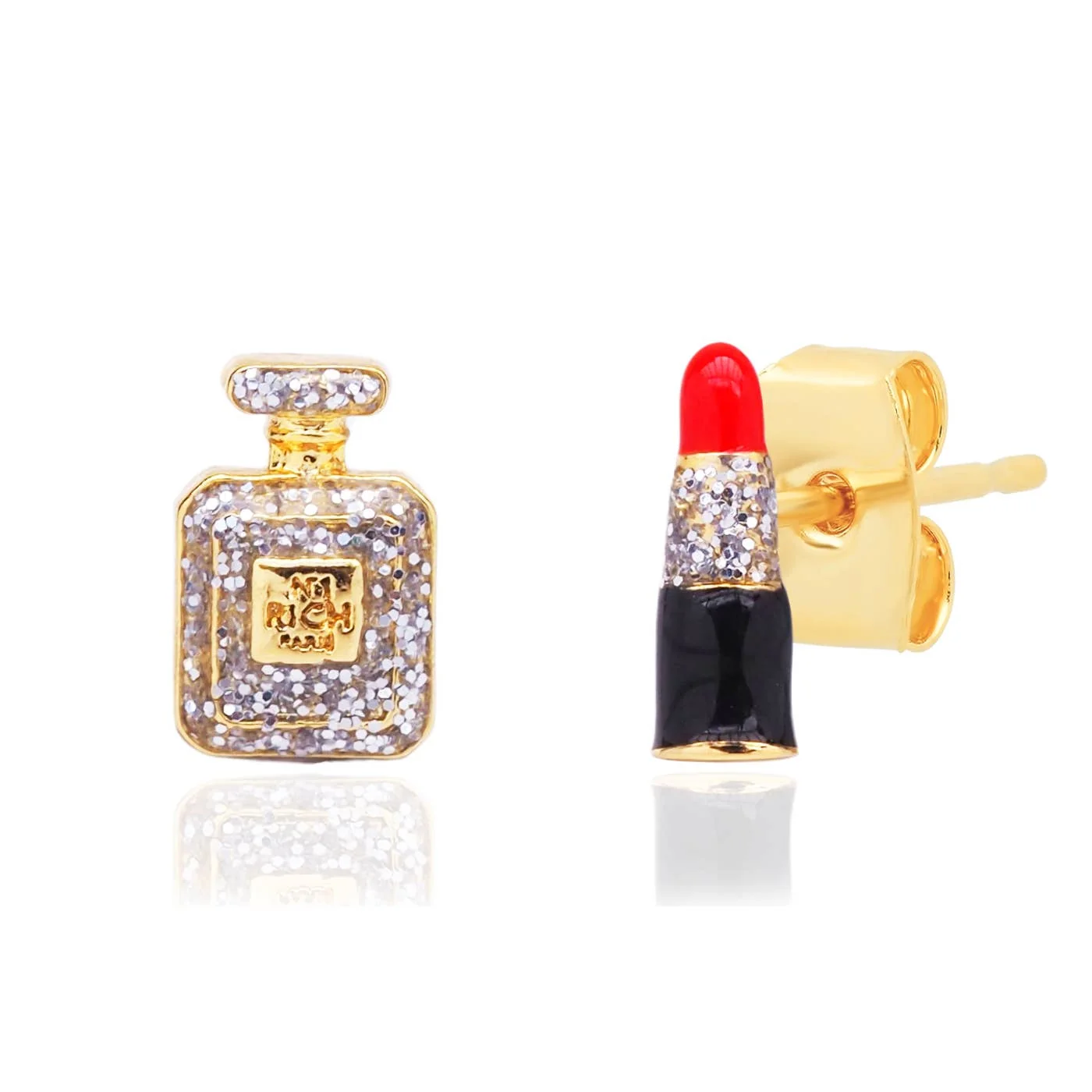 Lipstick and Perfume Mismatched Earrings