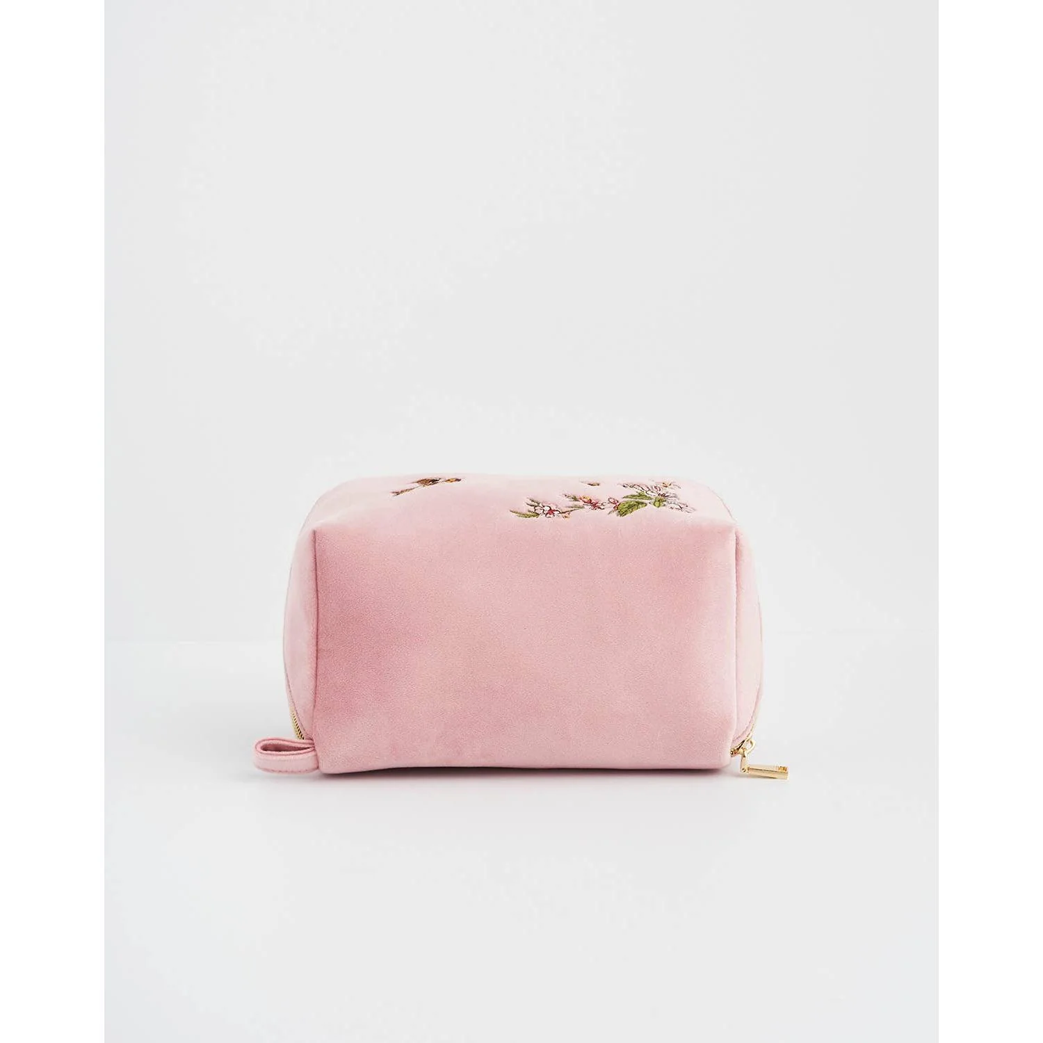 Love Scatter Pink Velvet Embroidered Cosmetic Pouch - Image 6