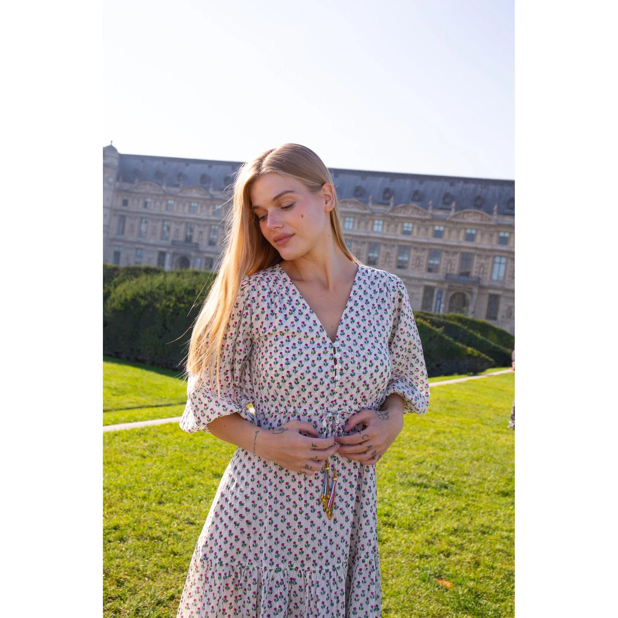 Luna Cotton Midi Dress - Image 10