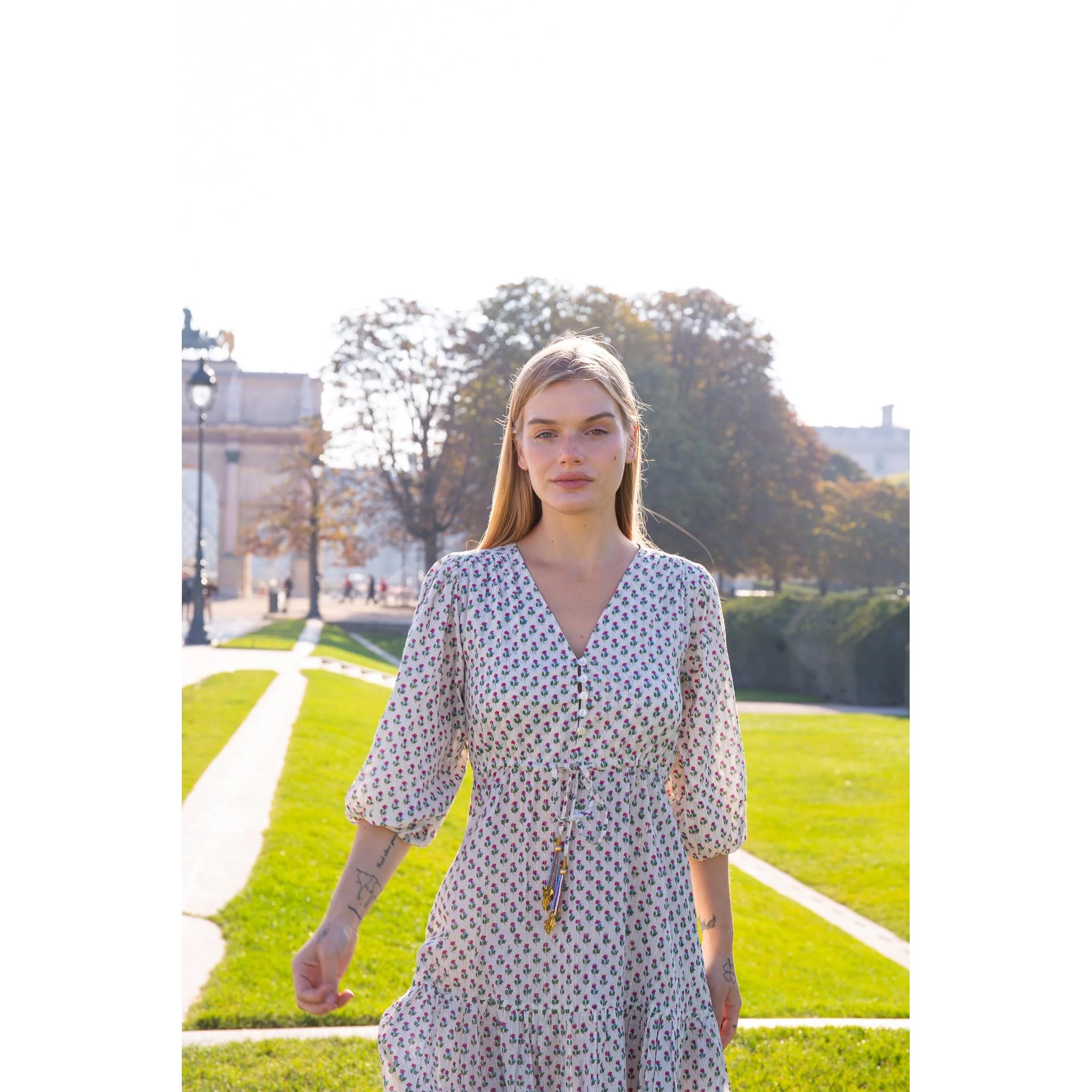 Luna Cotton Midi Dress - Image 4