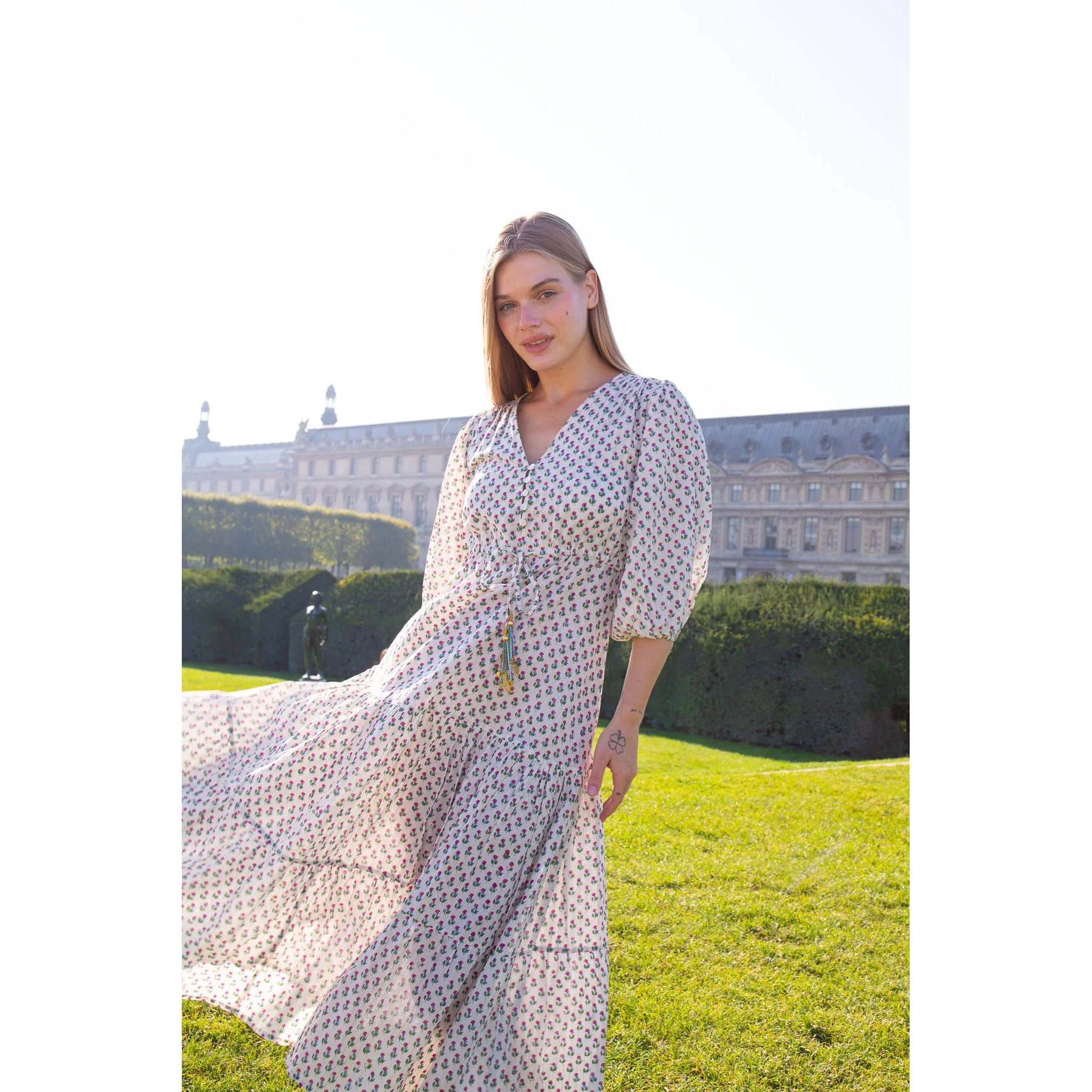 Luna Cotton Midi Dress - Image 9
