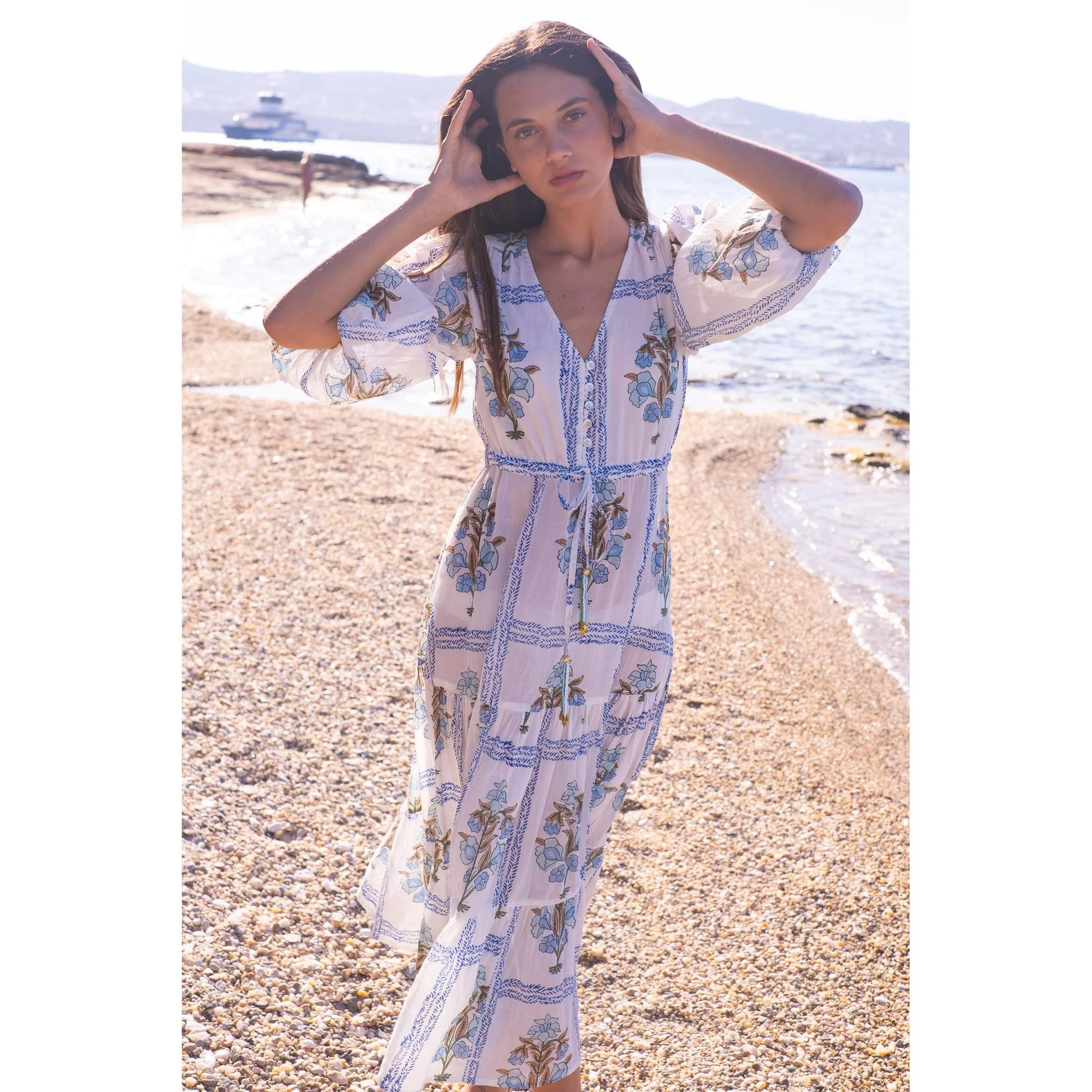 Luna Cotton Midi Dress - Image 5