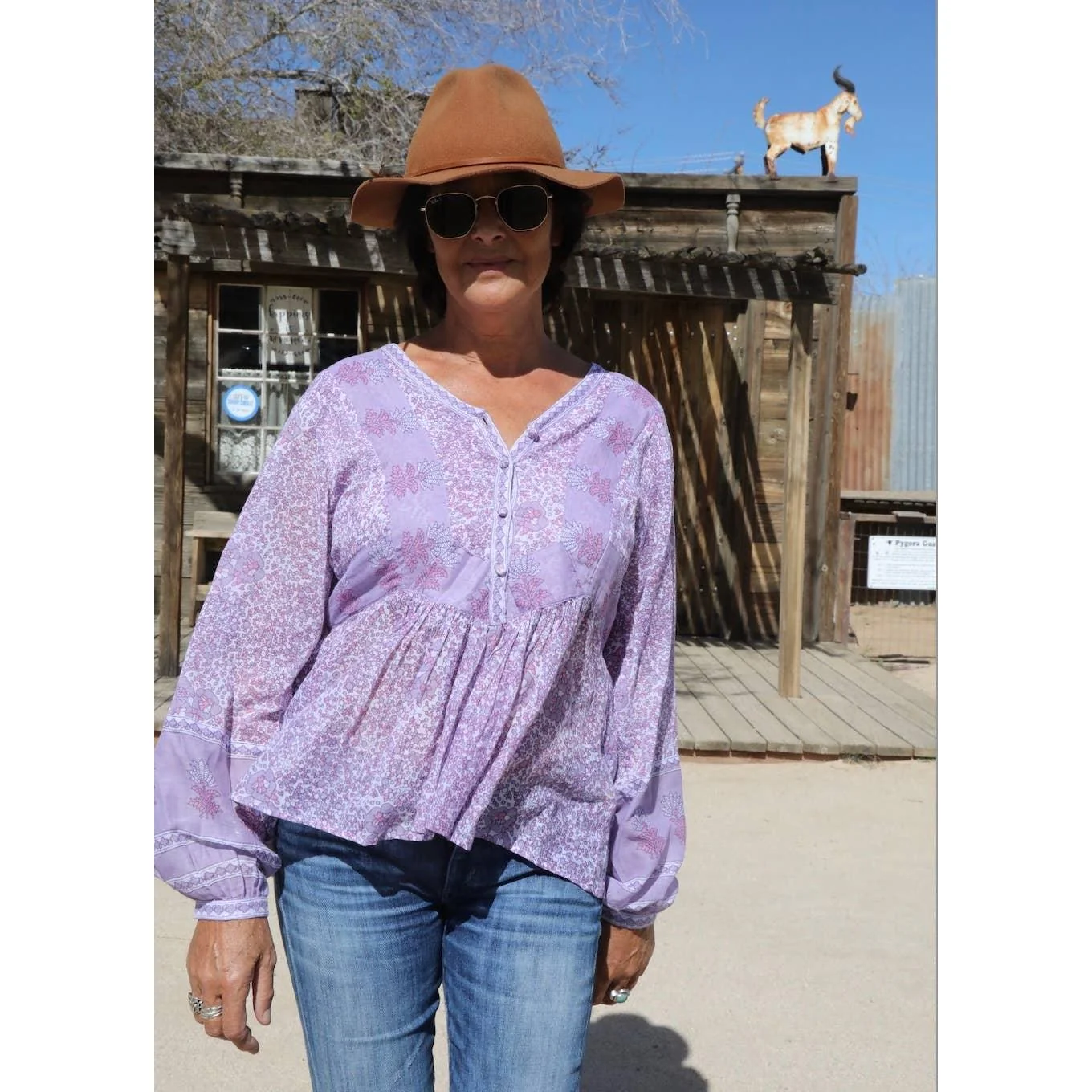 Marilou Printed Long Sleeves Blouse Lilac - Image 13
