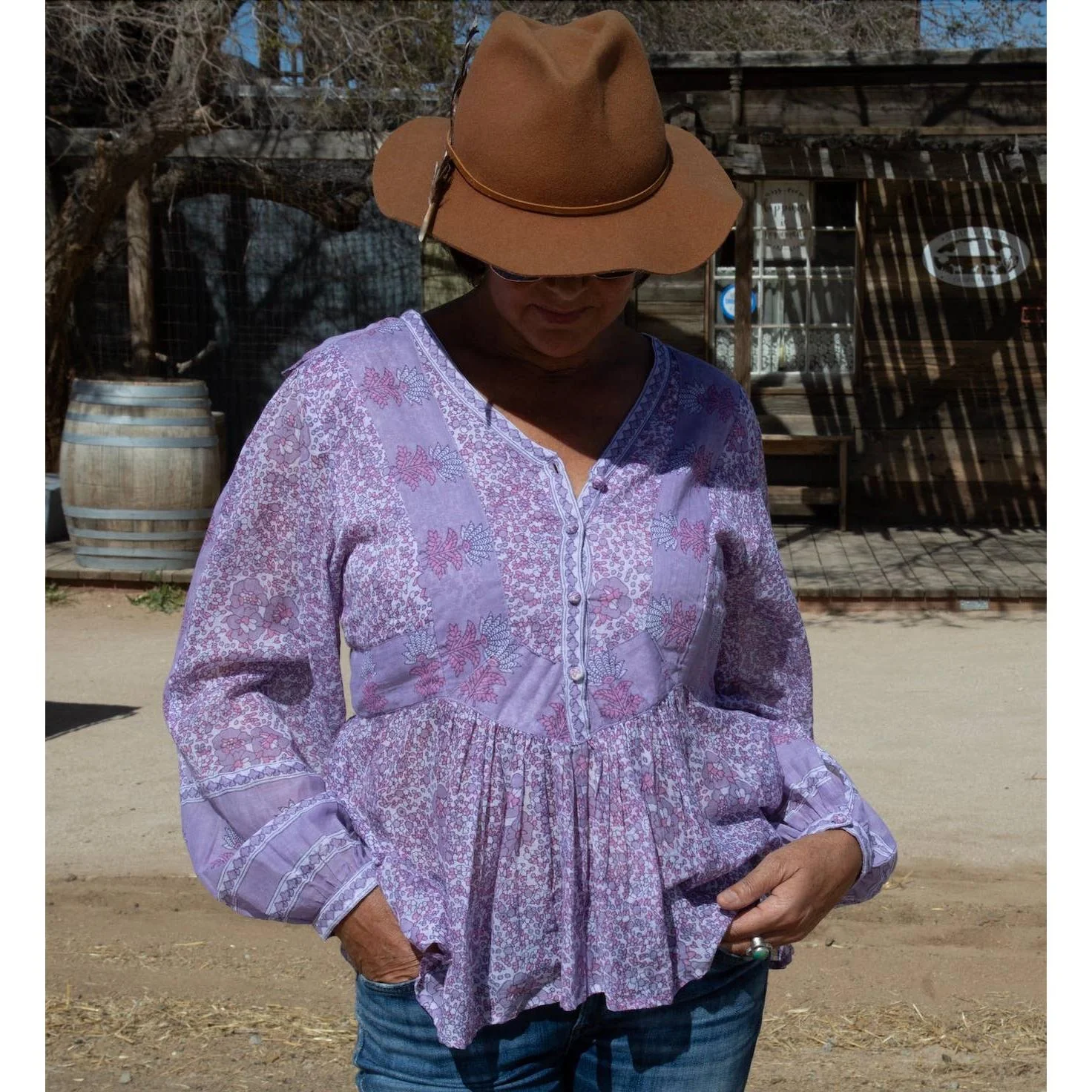 Marilou Printed Long Sleeves Blouse Lilac - Image 14