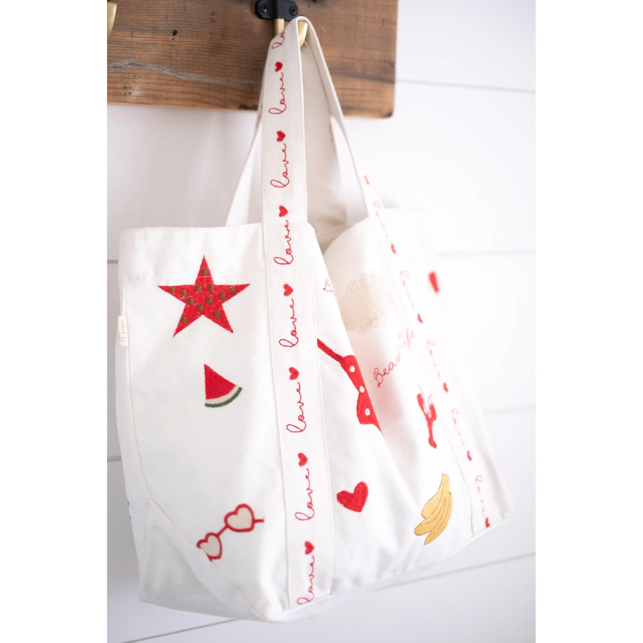 Medium Embroidered Beach Bag - Image 6