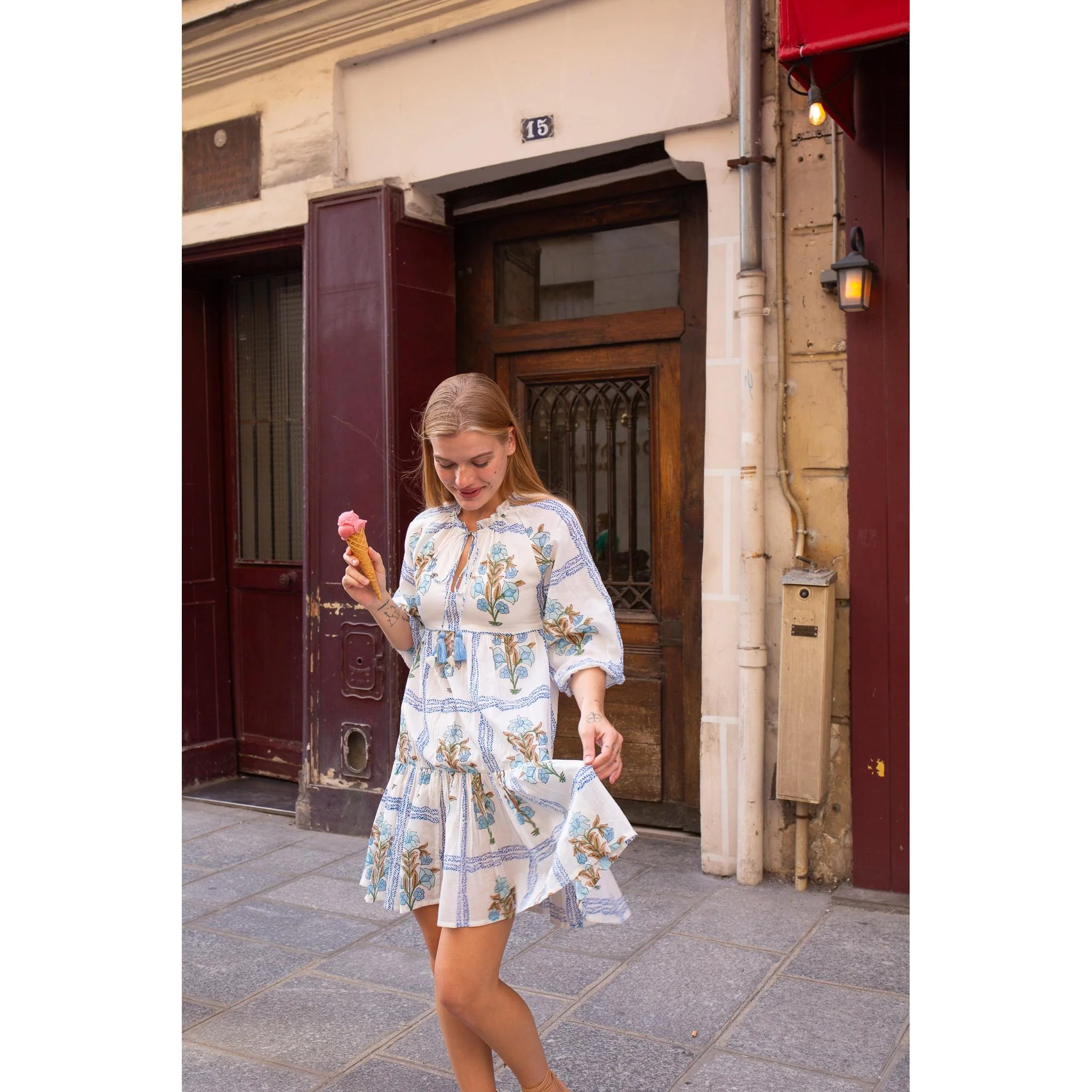 Megan Cotton Mini Dress - Image 3