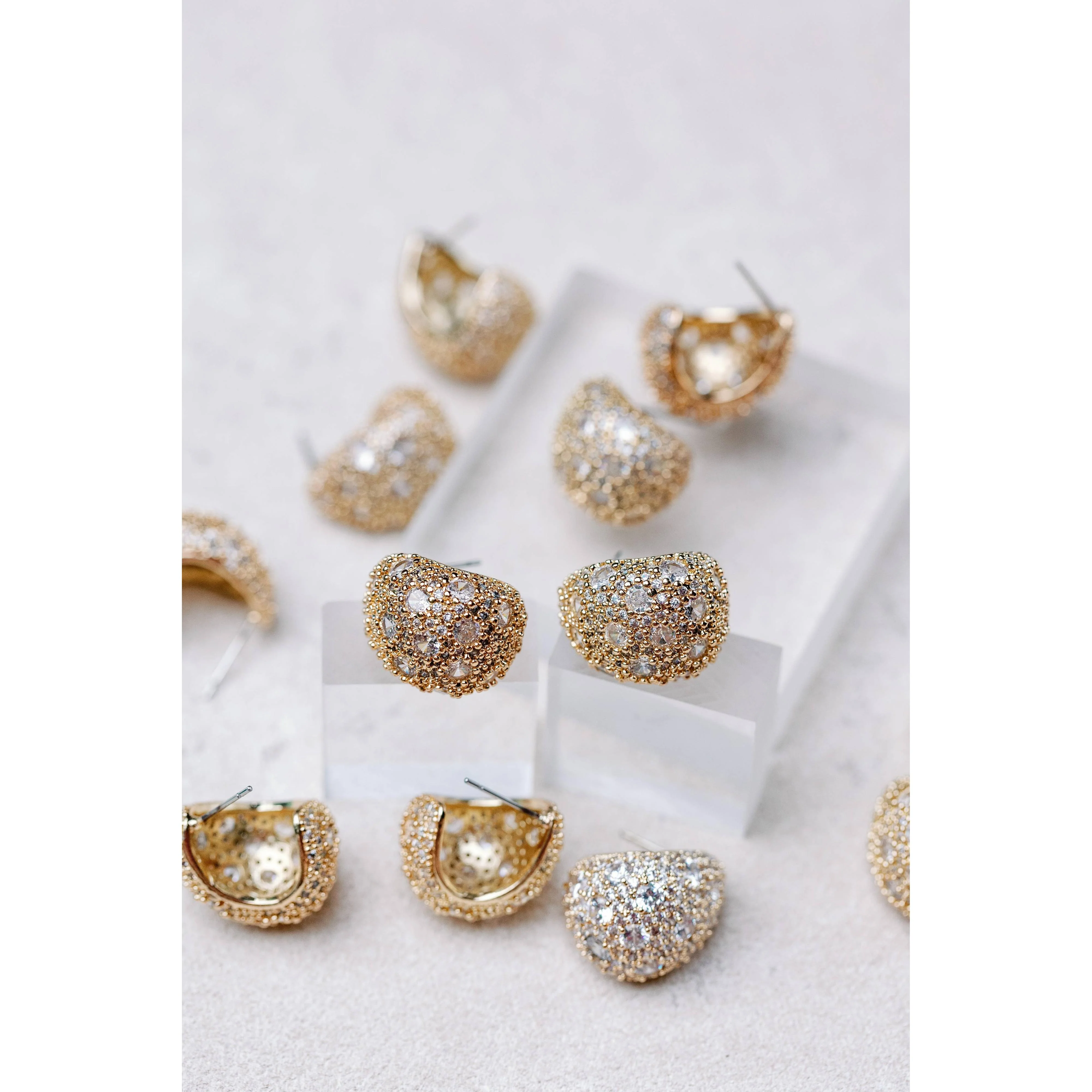 Pave Crystal Gumdrop Holiday Statement Earrings - Image 5
