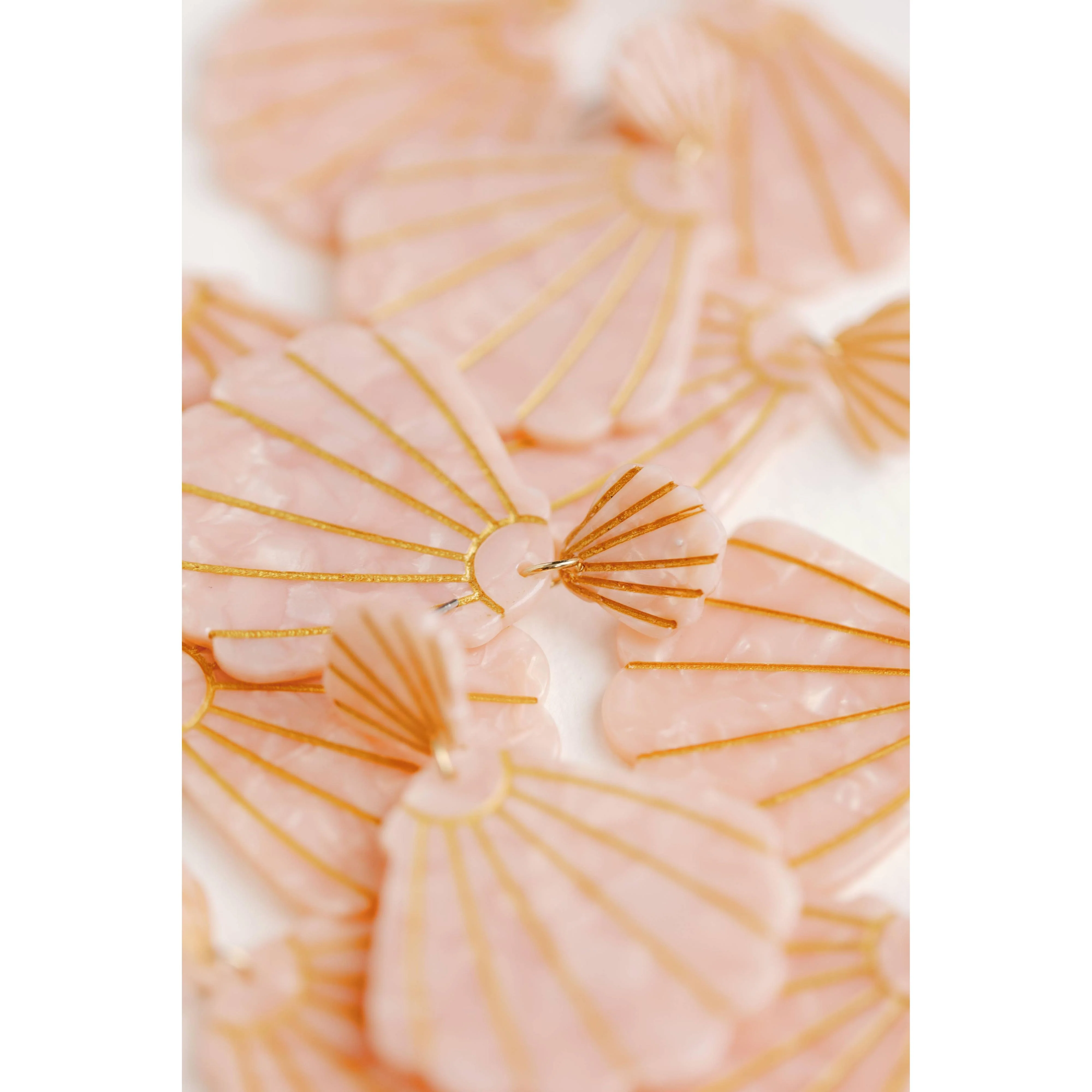 Pink Tortoise Statement Shell Earrings - Image 2