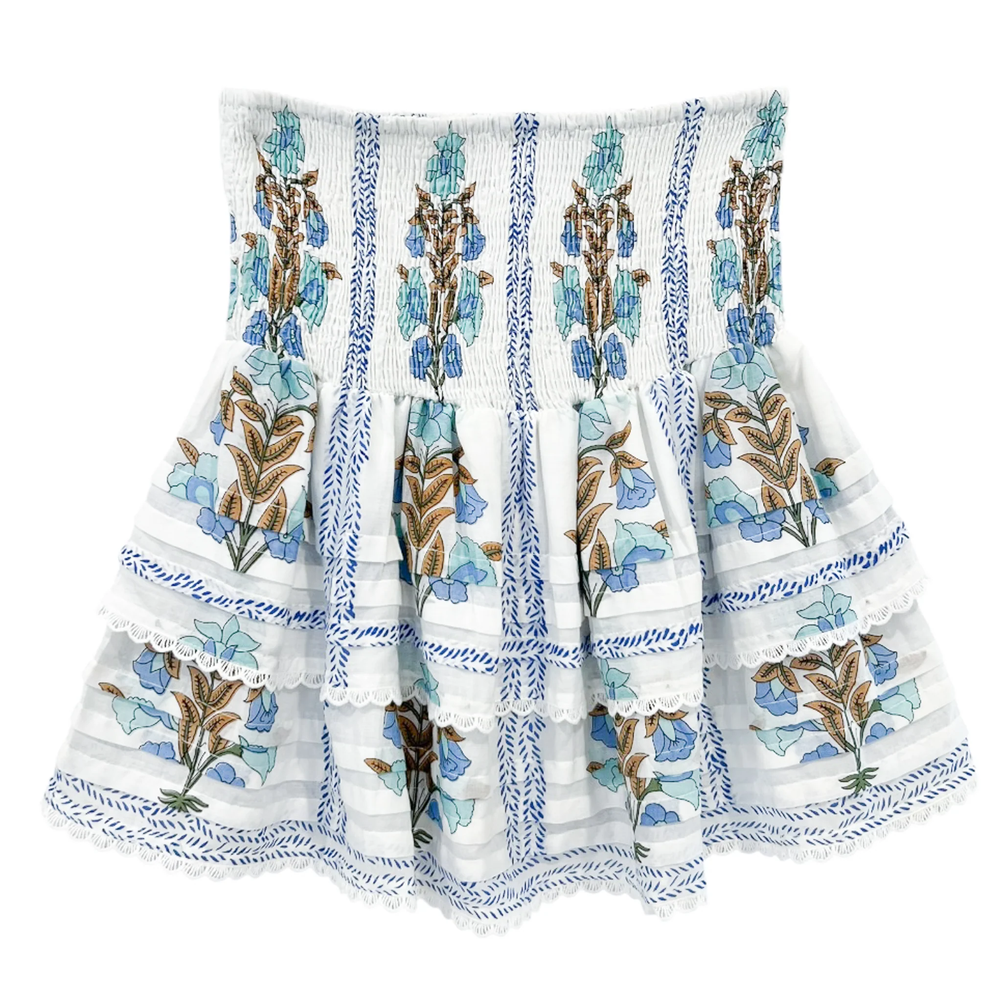 Pleated Smocked Mini Skirt - Cotton - Image 2