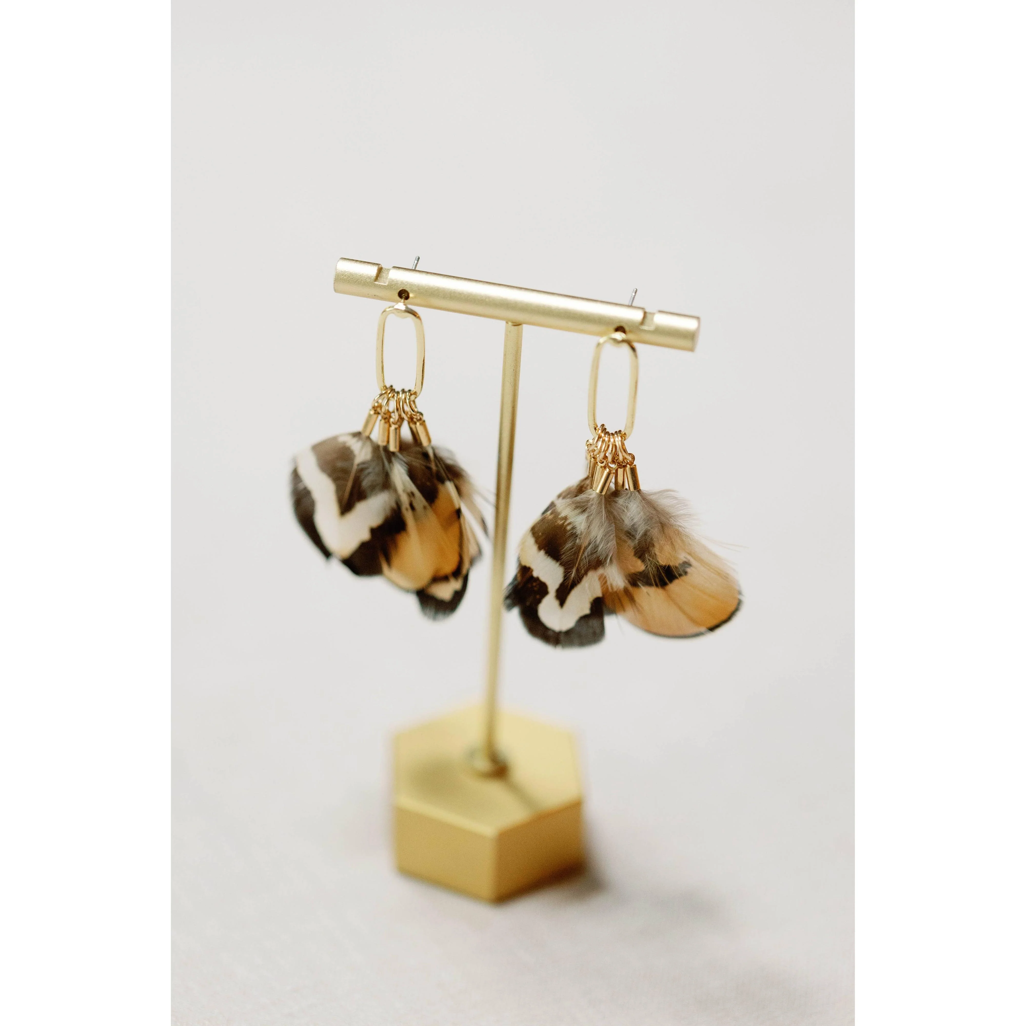 Quail Feather Fall Statement Tassel Earrings - Image 5