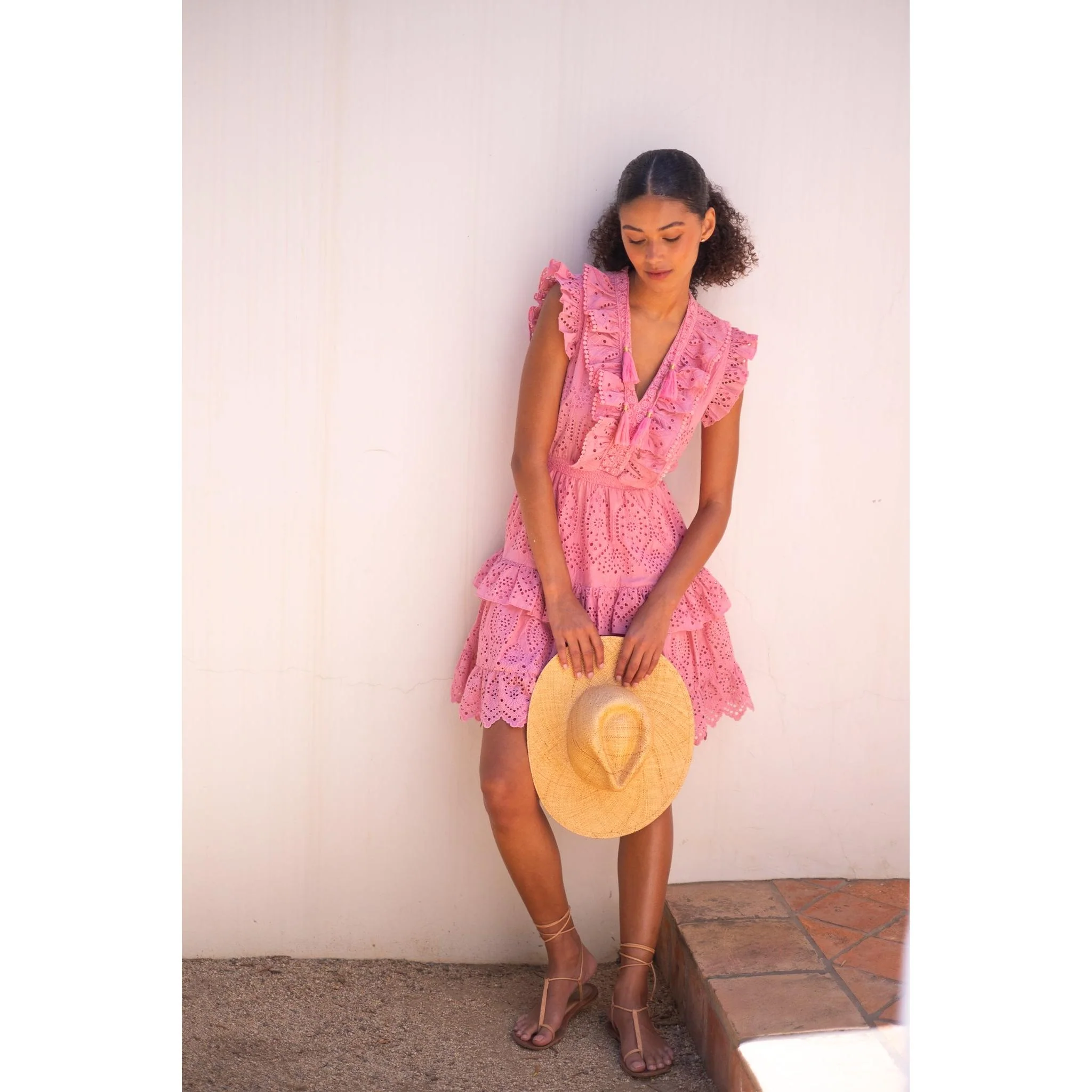 Rainey Mini Dress Eyelet Lace - Image 6