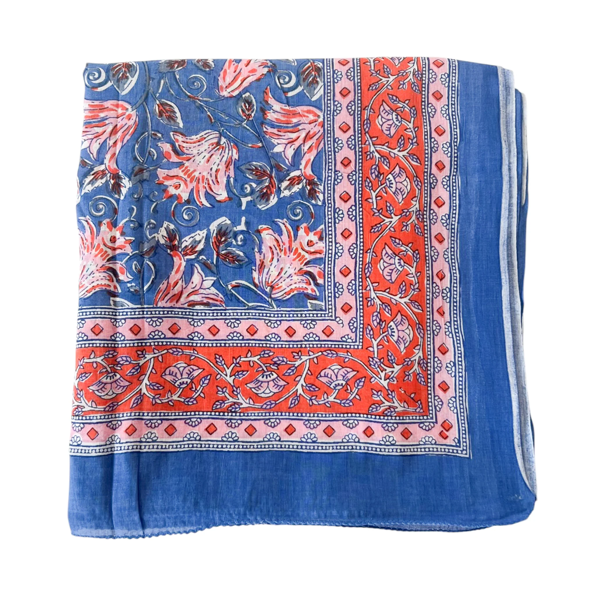 Blue and Orange print Sarong