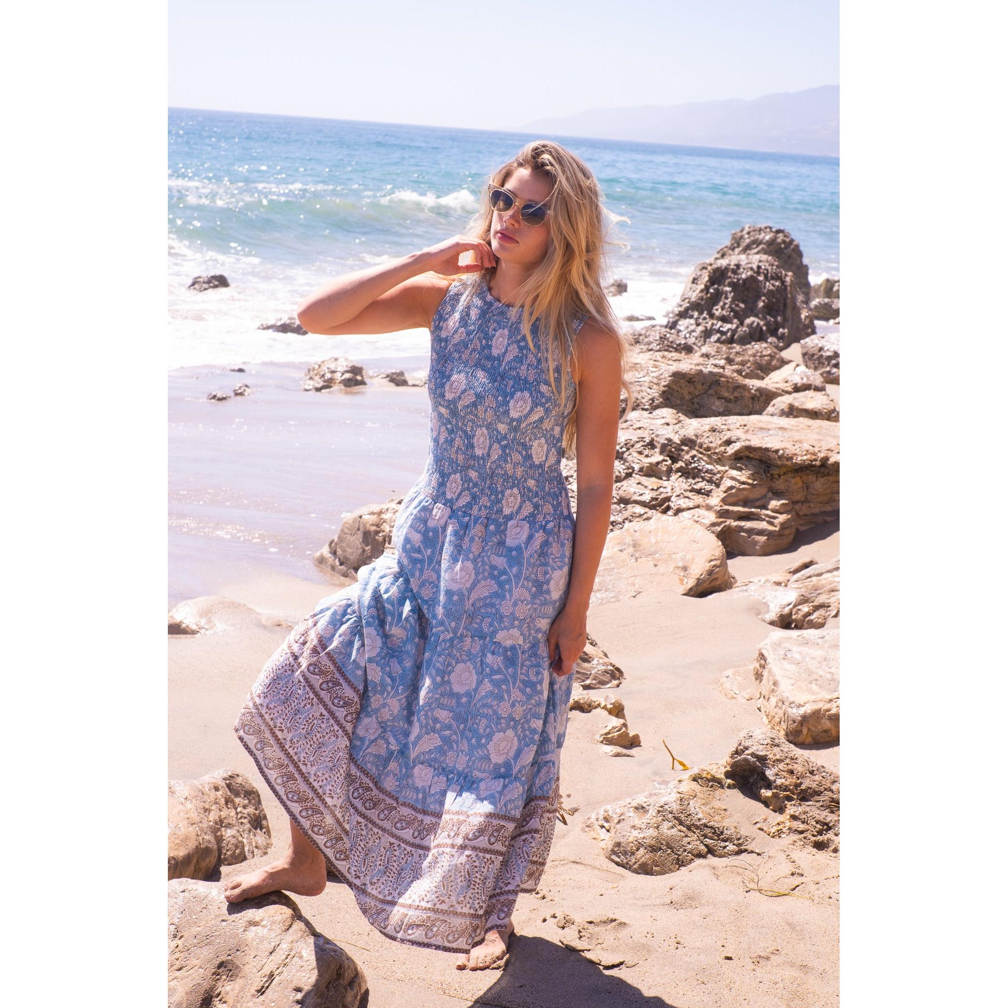 Smocked Cotton Midi Dress - Image 10