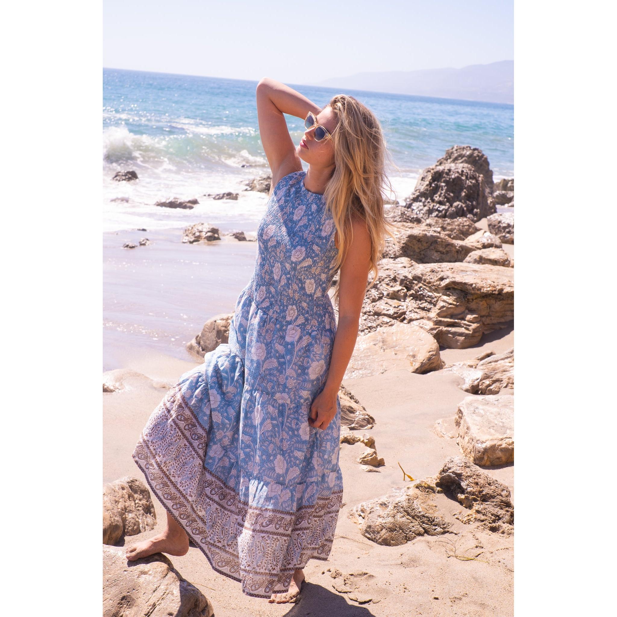 Smocked Cotton Midi Dress - Image 7