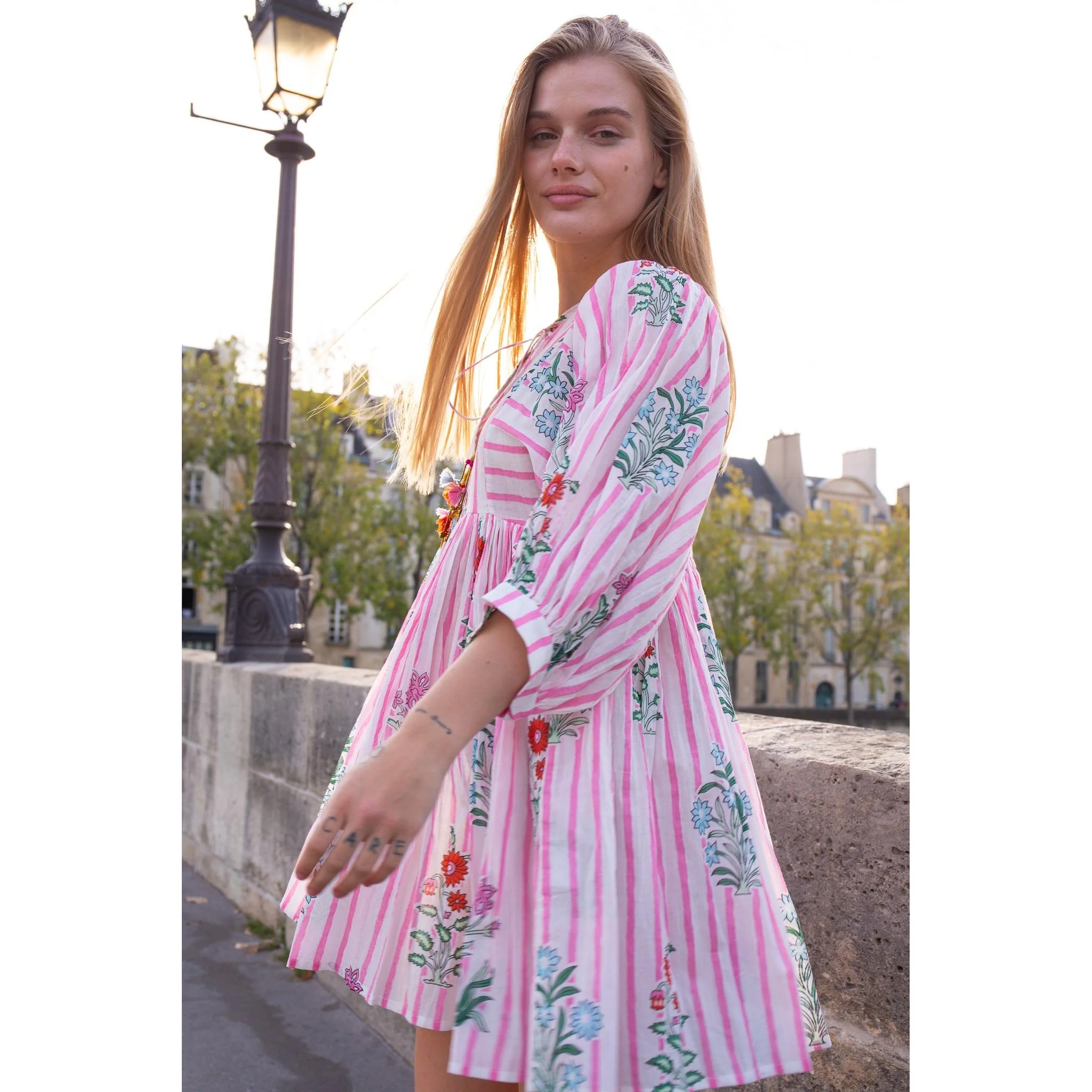 Sylvie Cotton Mini Tunic Dress - Image 10