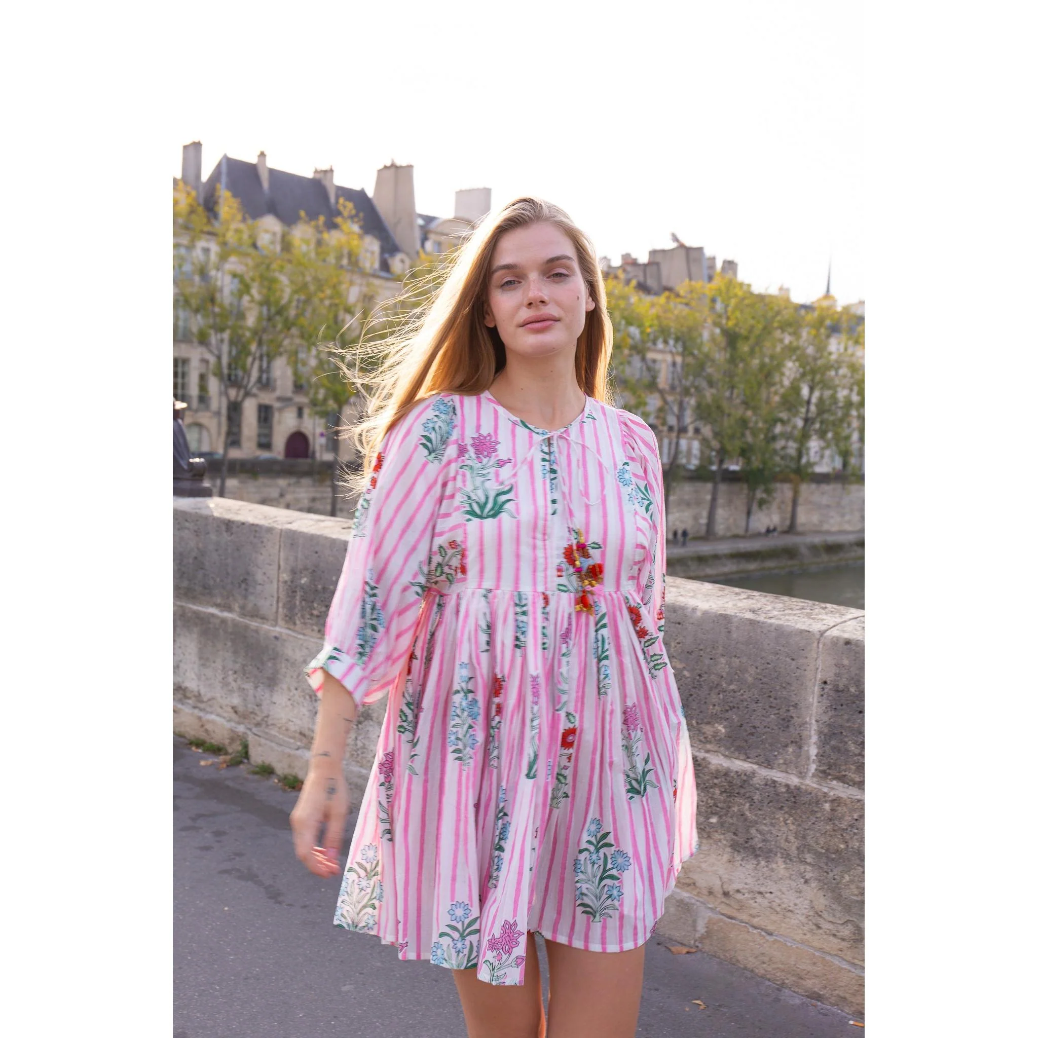 Sylvie Cotton Mini Tunic Dress - Image 4