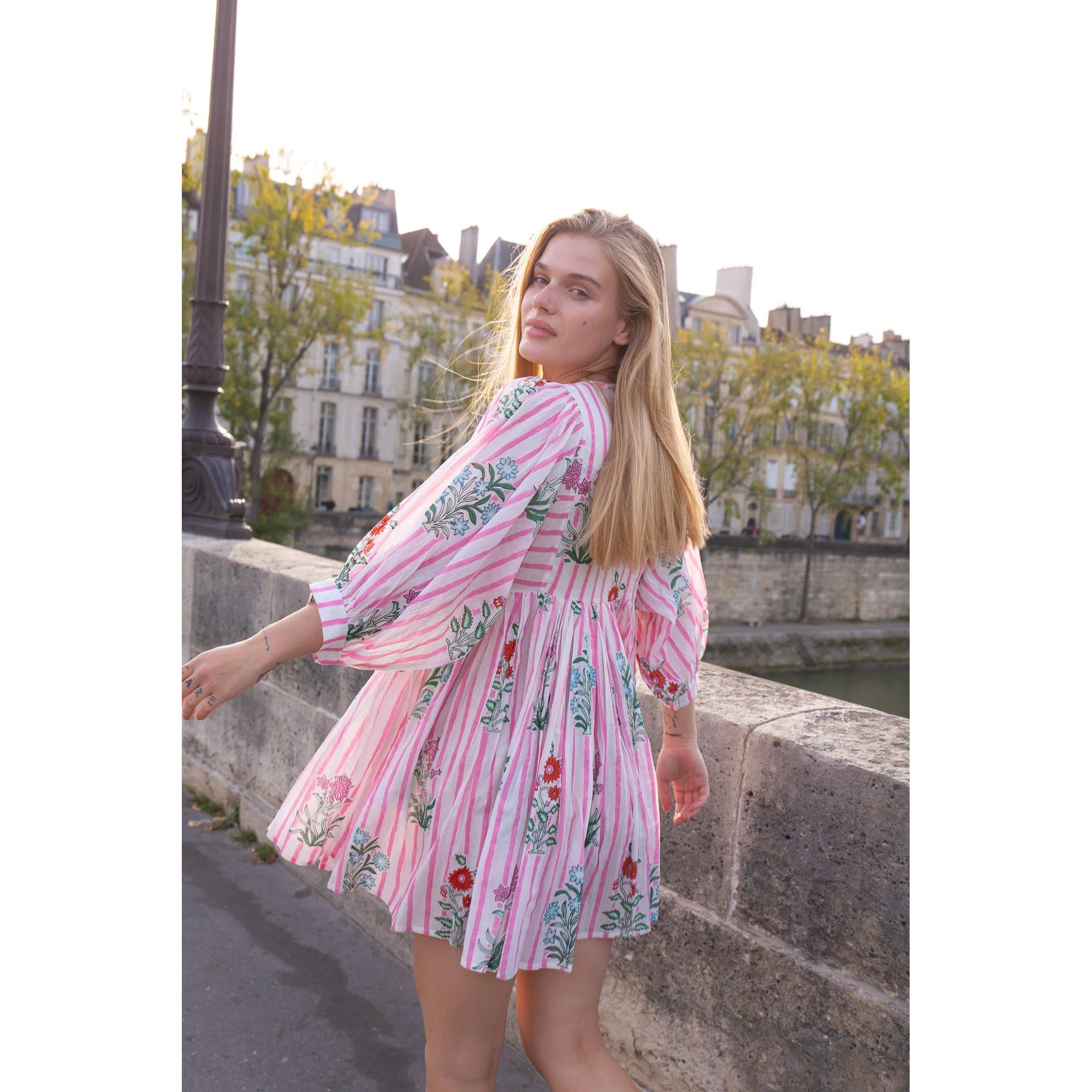 Sylvie Cotton Mini Tunic Dress - Image 9