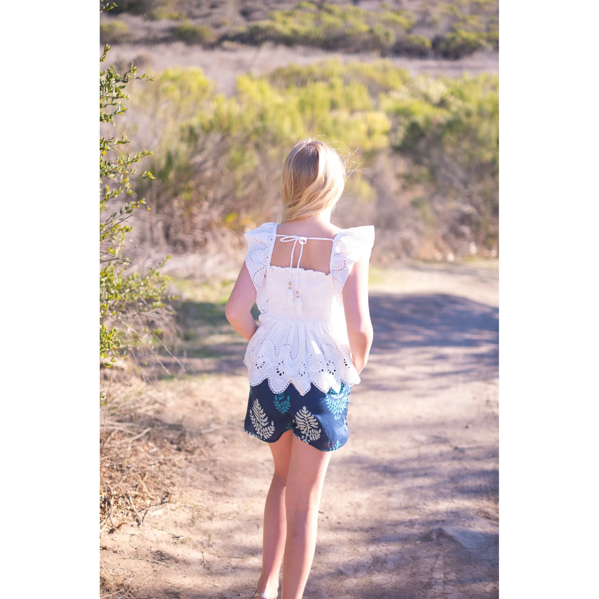 Girls Tulip Top- White Eyelet - Image 7