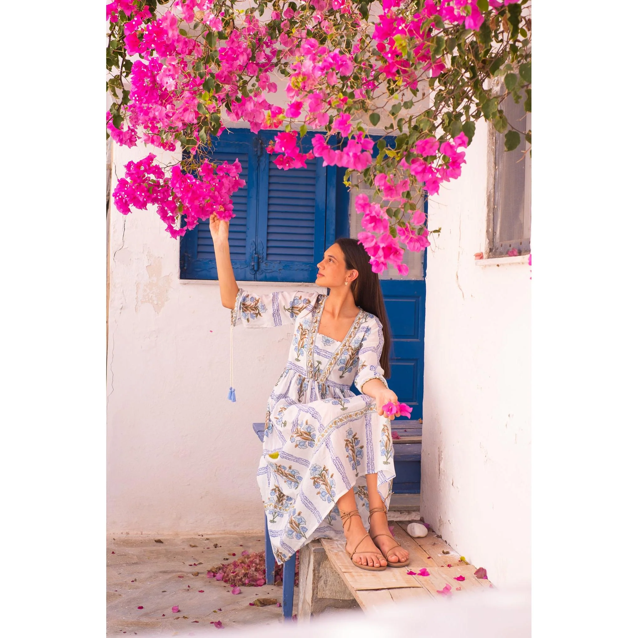 Violet Cotton Midi Dress - Image 3