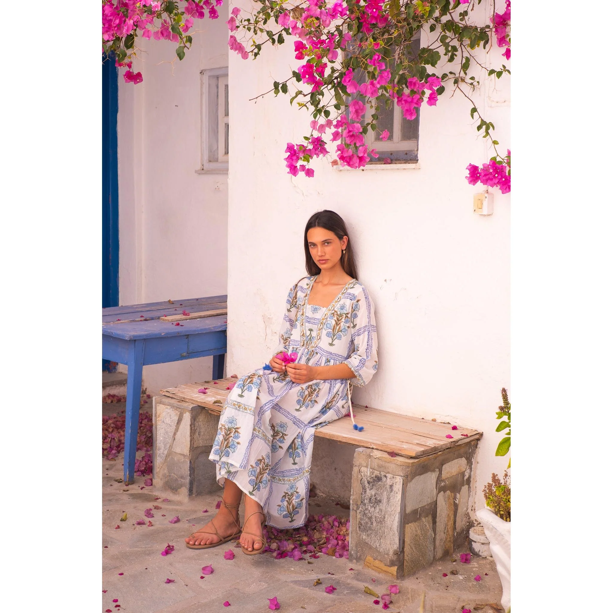 Violet Cotton Midi Dress - Image 4