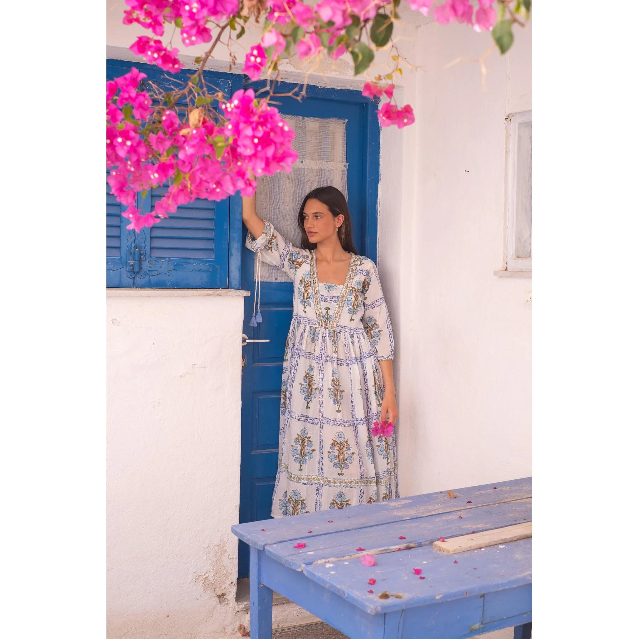 Violet Cotton Midi Dress - Image 8