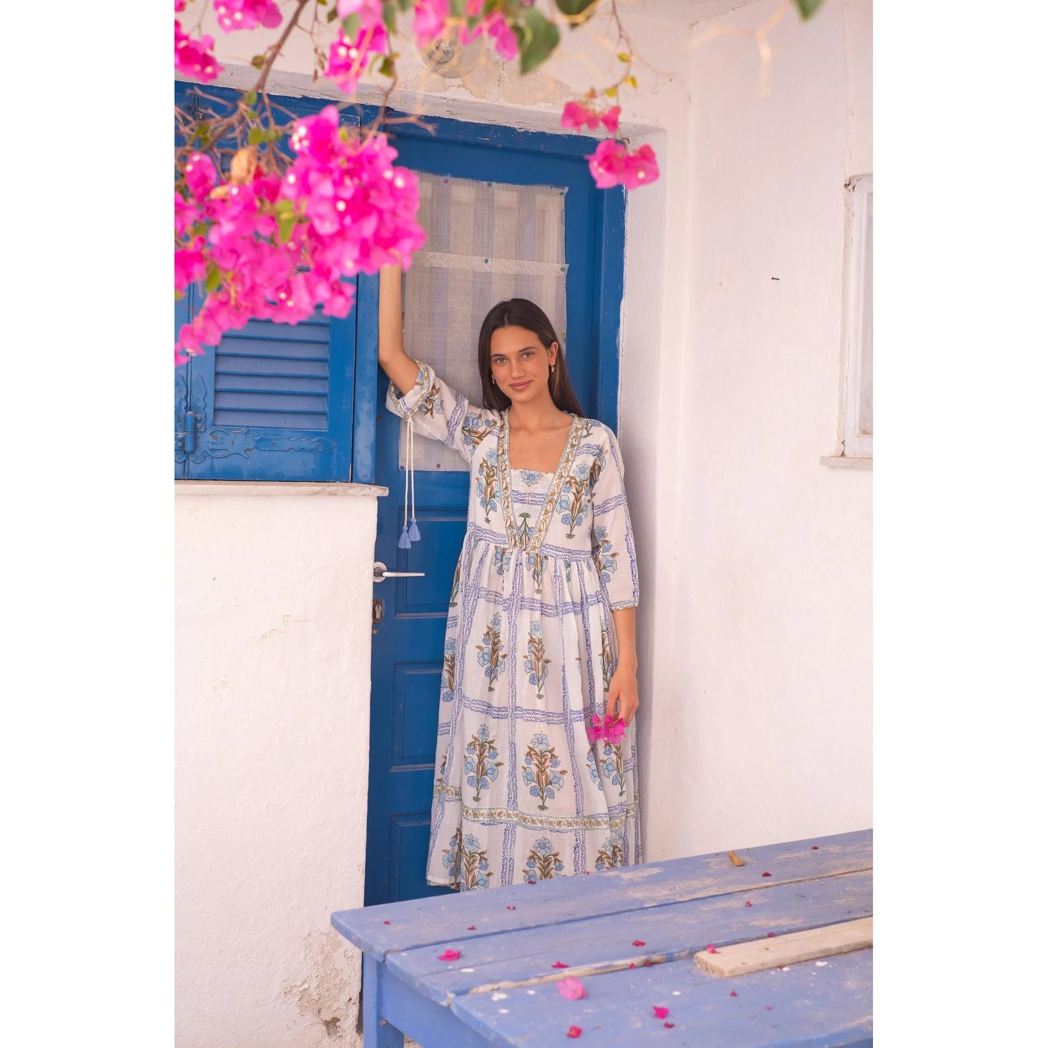 Violet Cotton Midi Dress - Image 9