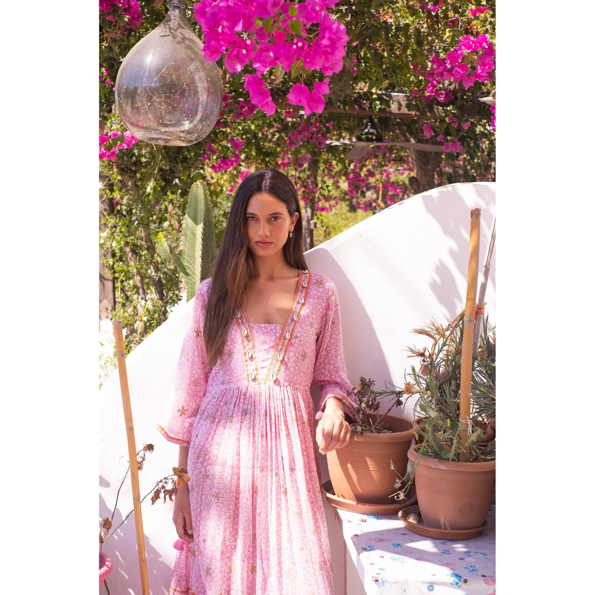 Violet Cotton Midi Dress - Image 3