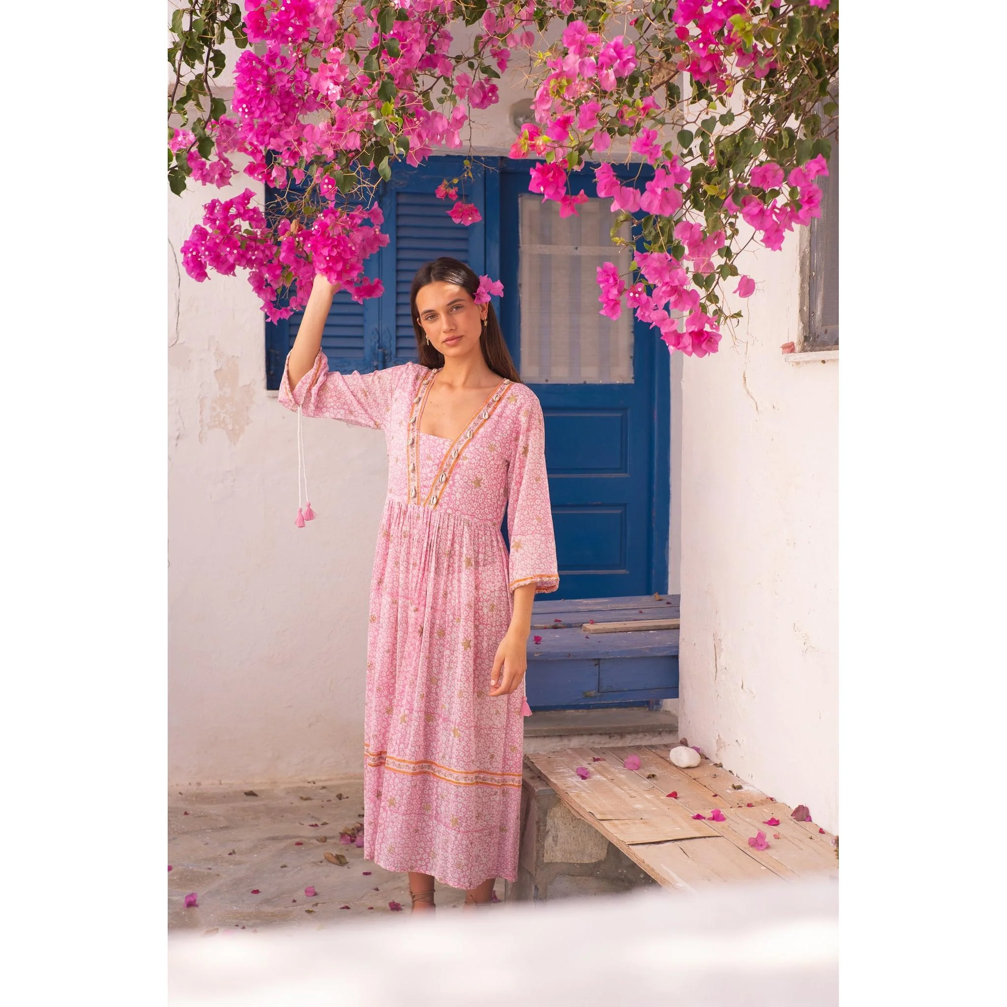 Violet Cotton Midi Dress - Image 7